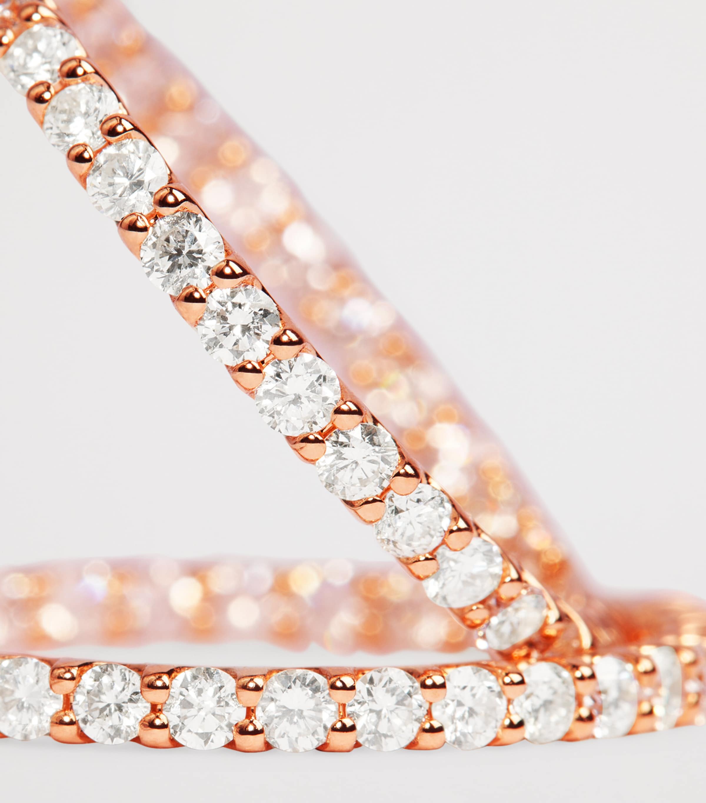 Rose Gold and Diamond Hoop Earrings (2.00ctw) ROSE GOLD Image 5