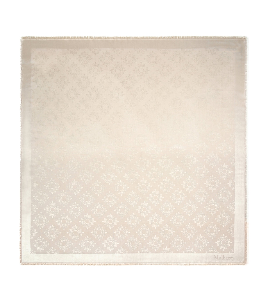 Mulberry Silk-Cotton Square Scarf Cashmere Taupe Image 1