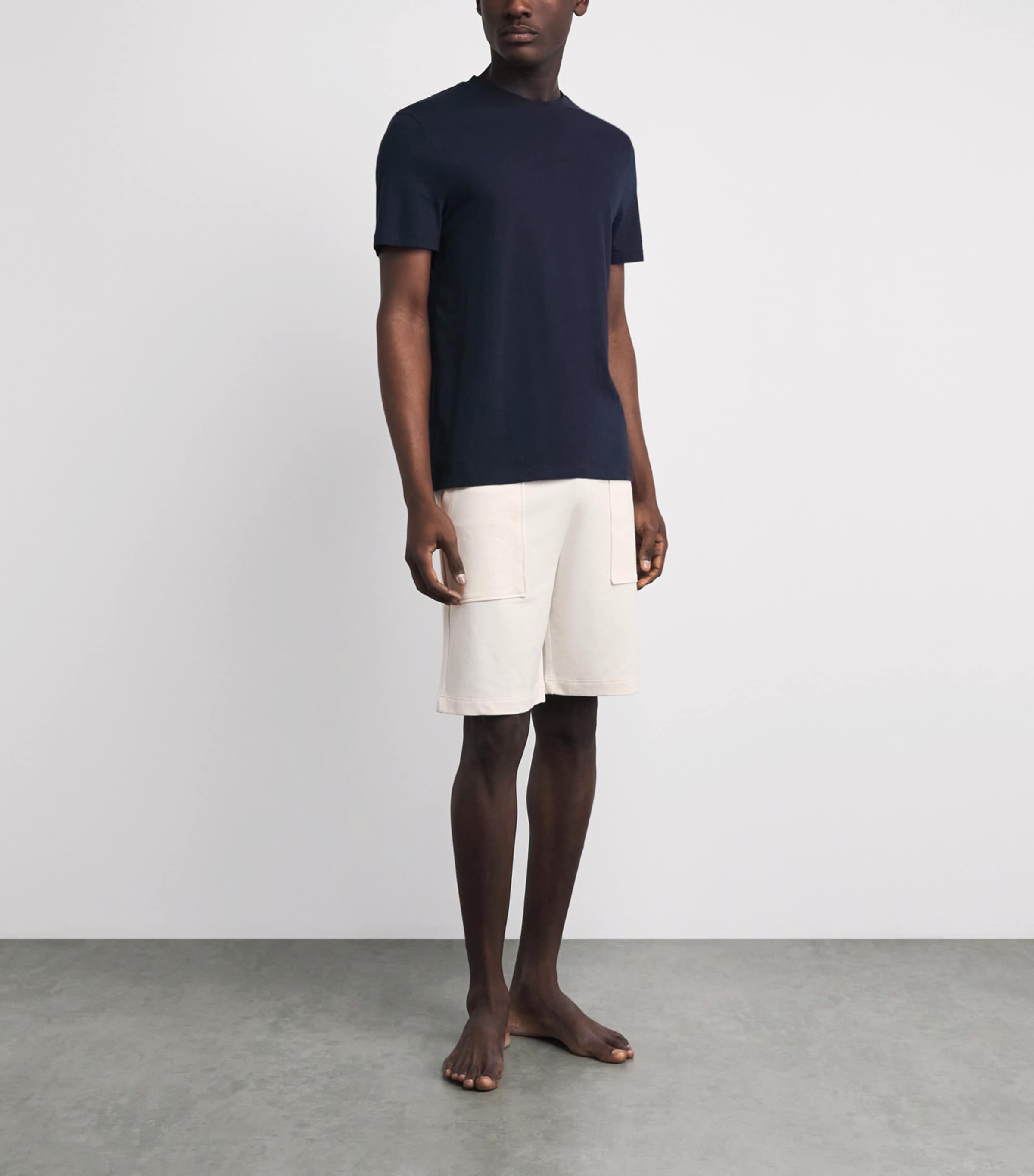 Zimmerli Mens Modal-Cotton Summer Lounge Shorts Sea Salt Image 2
