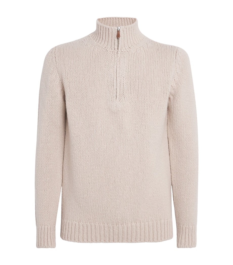 Wool Quarter-Zip Sweater SABBIA Image 1