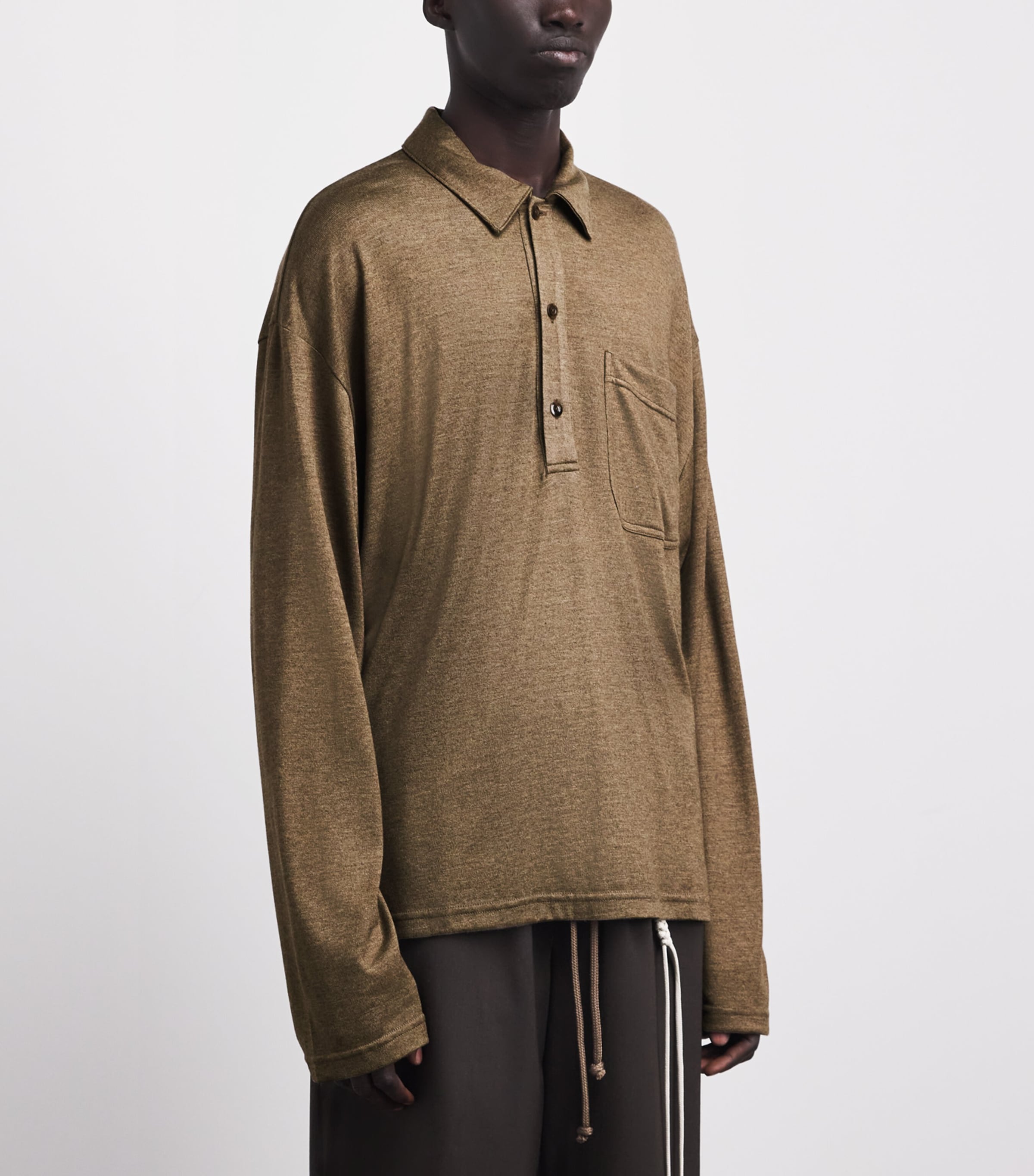 Song For The Mute Mens Polo Sweater Taupe Image 4