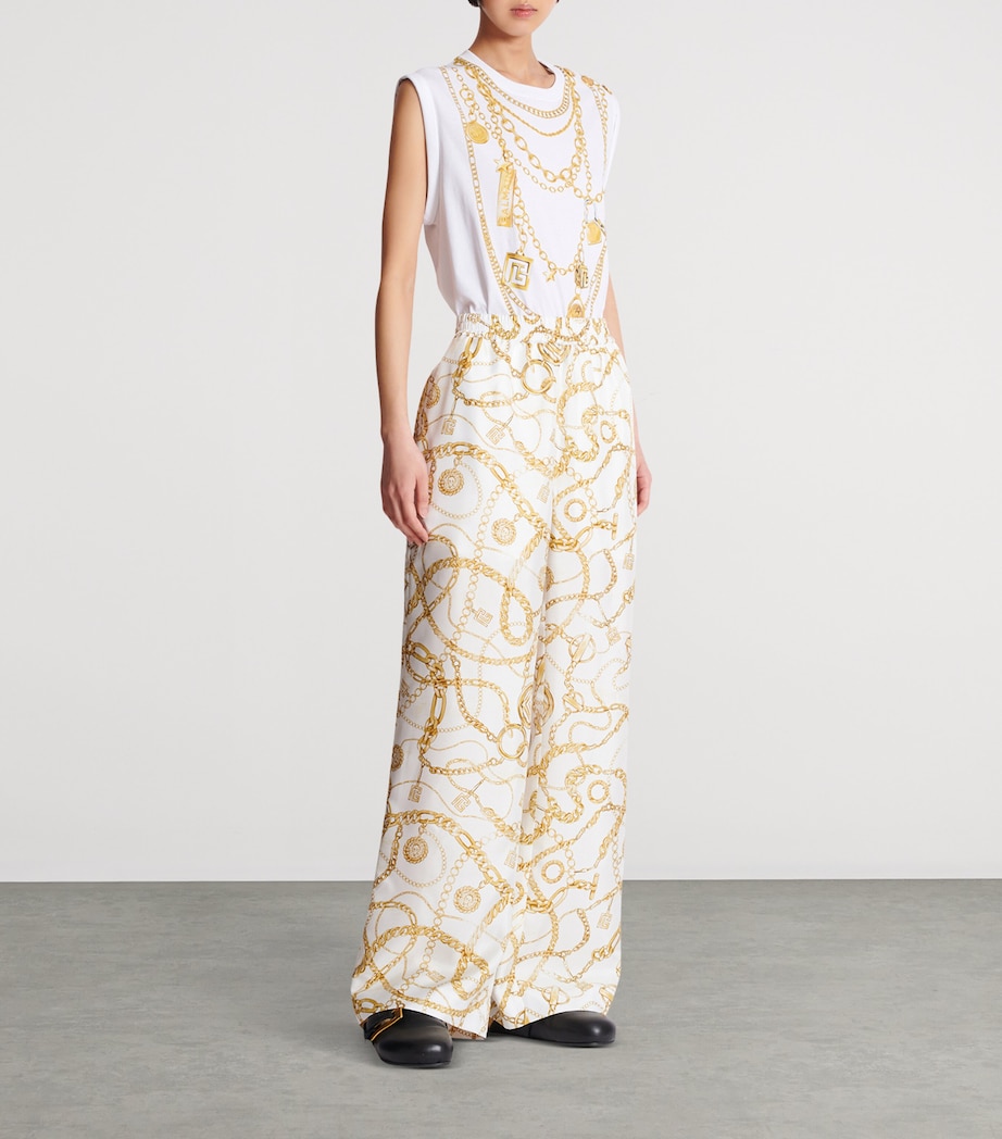 Silk Print Trousers GAD BLANC/OR Image 6