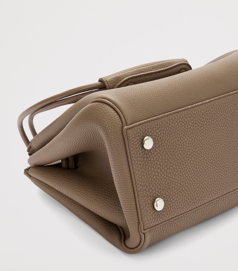 Medium Grained Leather Madrid Shoulder Bag TAUPE Image 14