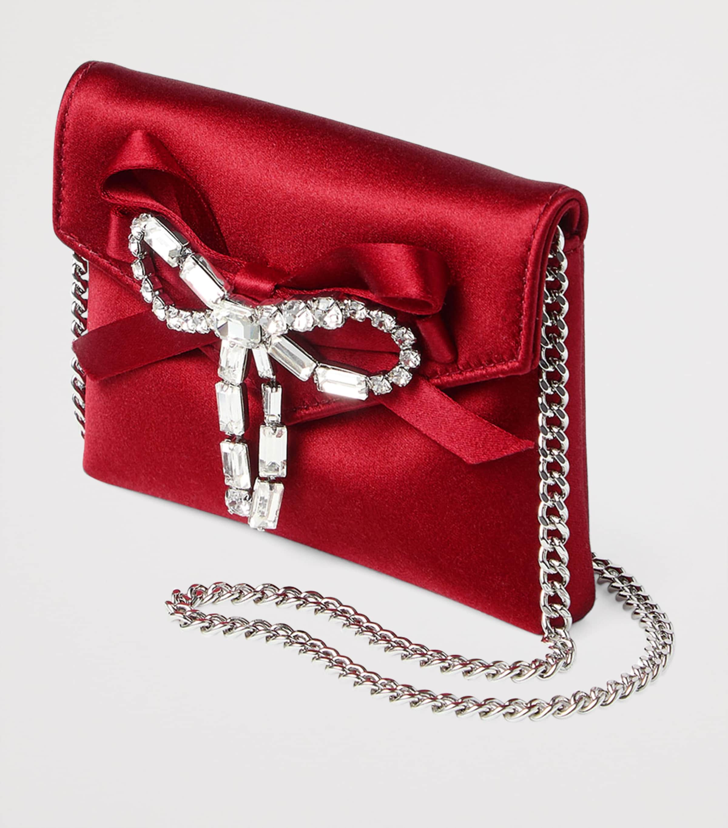 Soft Bow Card Holder RUBY RED/SILVER Image 2