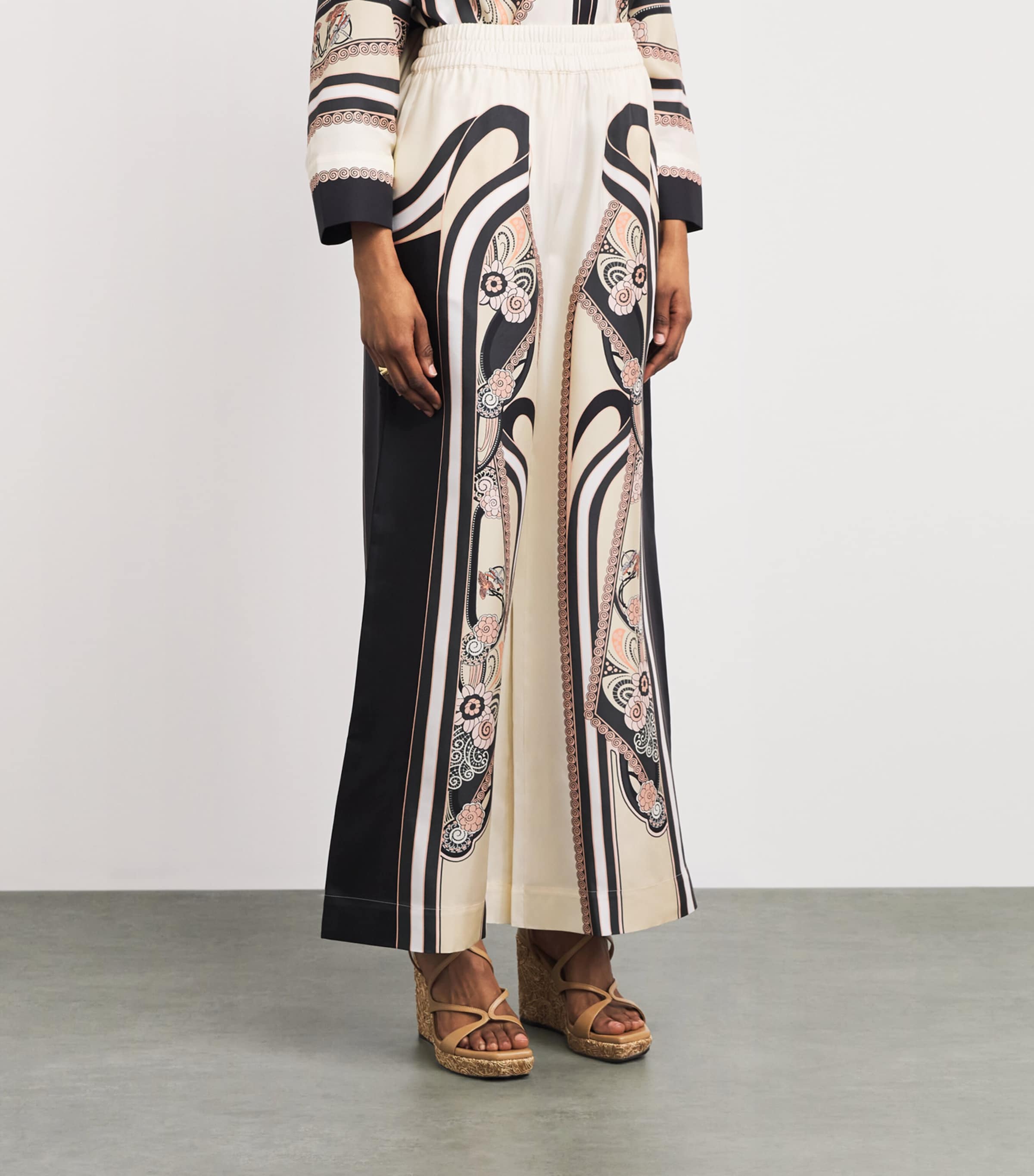 La Doublej Womens Silk Ambrosia Wide-Leg Trousers Placée Image 4
