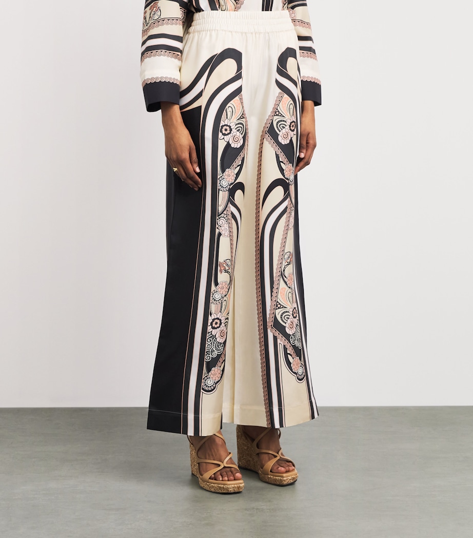La Doublej Womens Silk Ambrosia Wide-Leg Trousers Placée Image 4