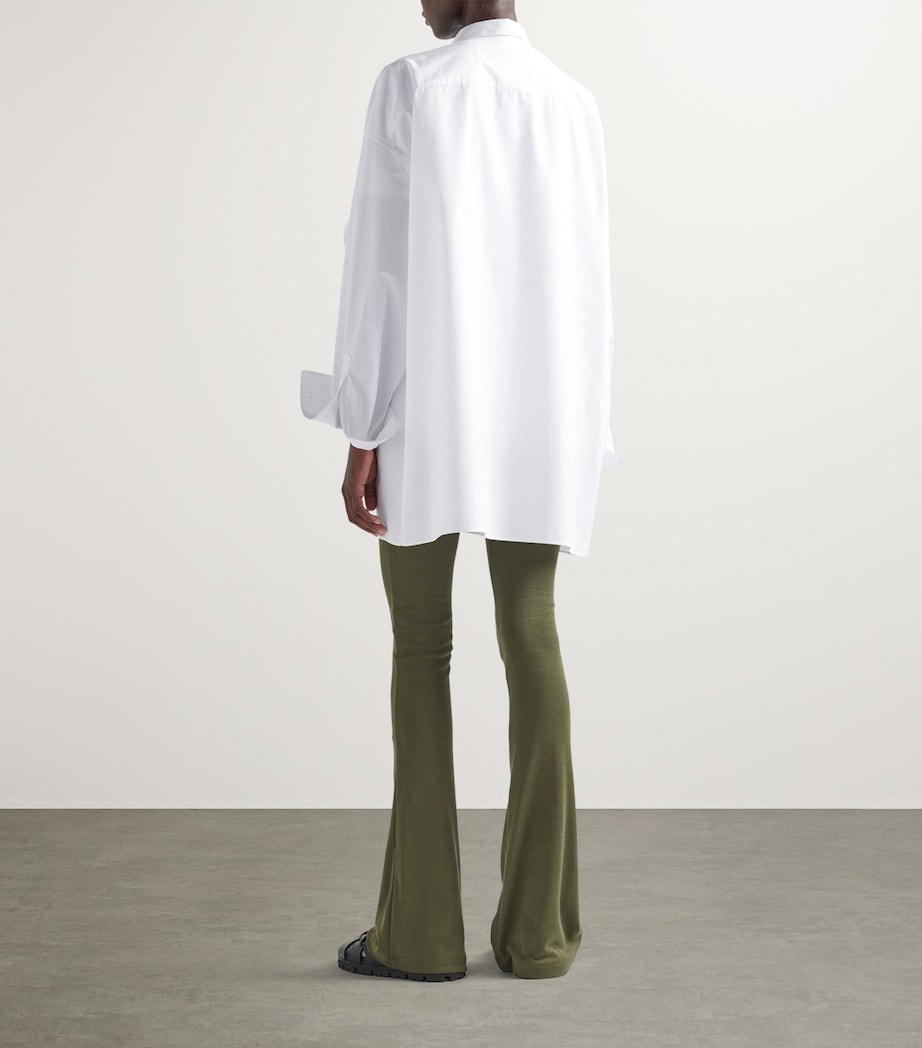 Cotton Rib-Knit Flared Trousers F0334 Image 4