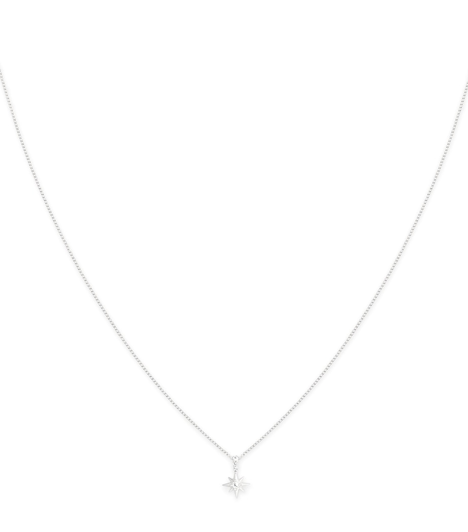 Astrid & Miyu White Gold and White Topaz Star Necklace White Gold Image 1