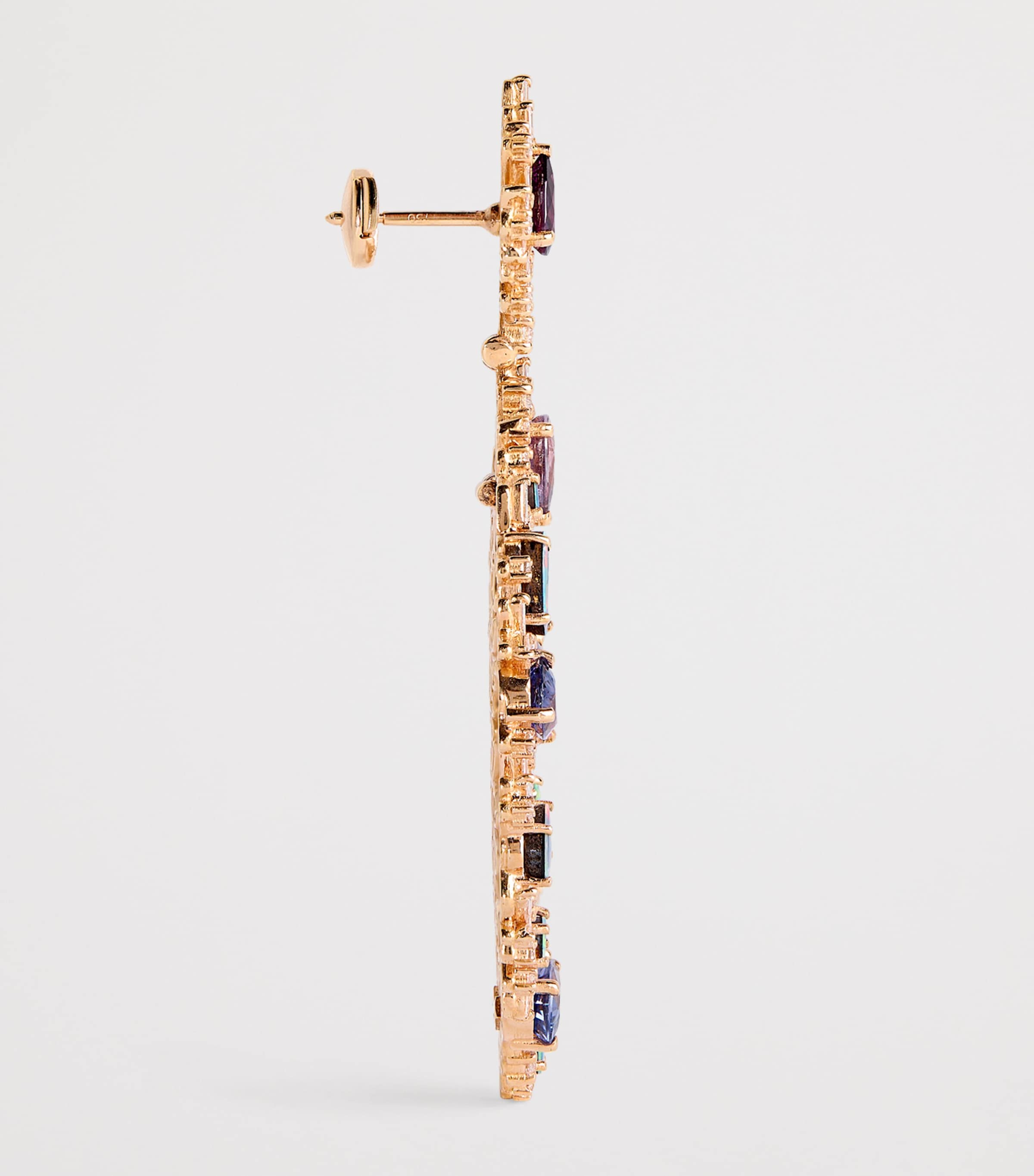 Suzanne Kalan Rose Gold, Diamond, Sapphire and Opal One of a Kind Drop Earrings Rg/opal/ms Image 3