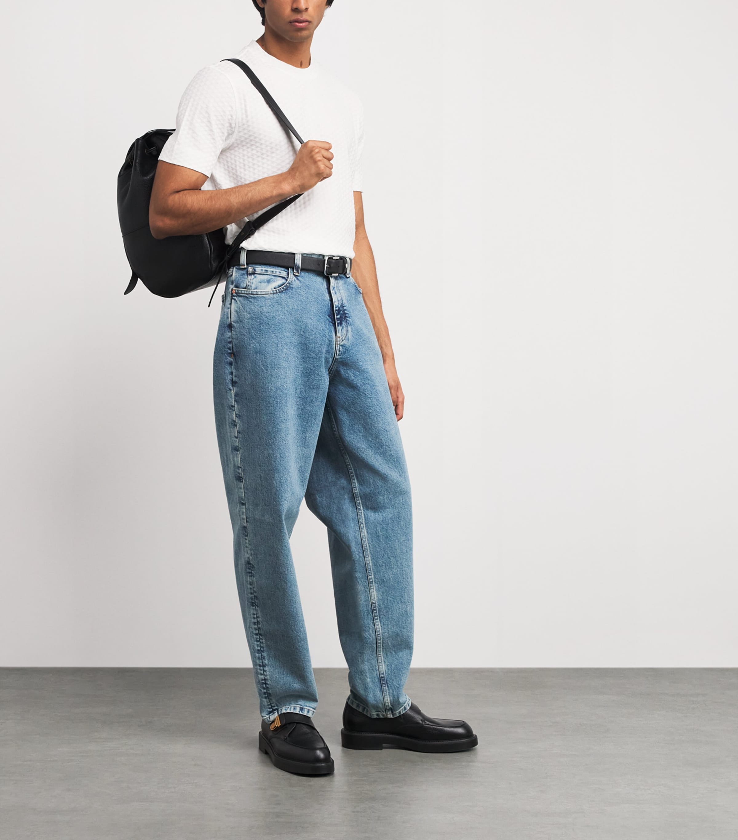 Pebbled Leather Monk-Strap Shoes UC001 Image 6