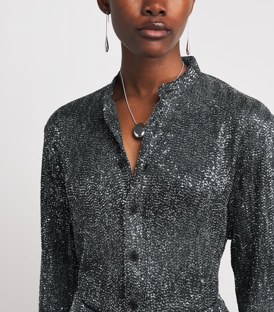 Missoni Womens Sequin Chevron Shirt Bn,bl,yl Image 3