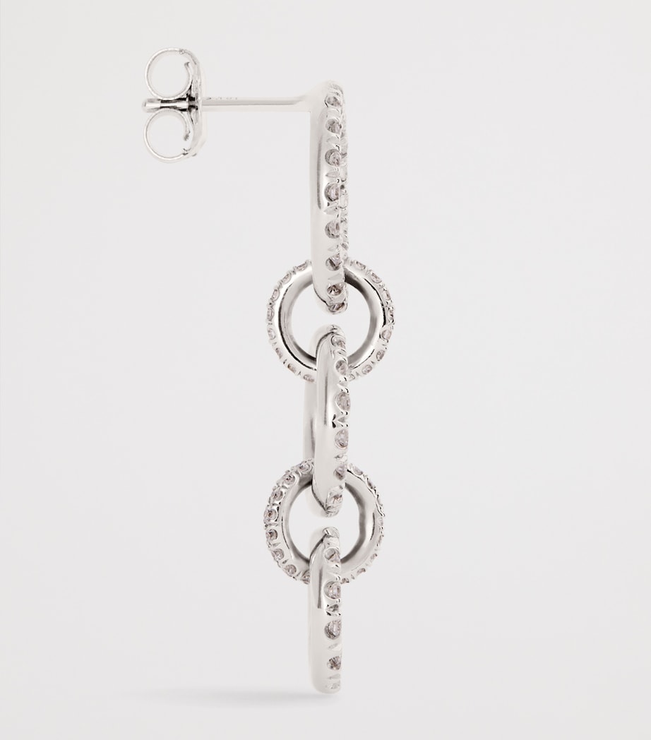 White Gold and Diamond Talan Link Earrings WHITE GOLD Image 4