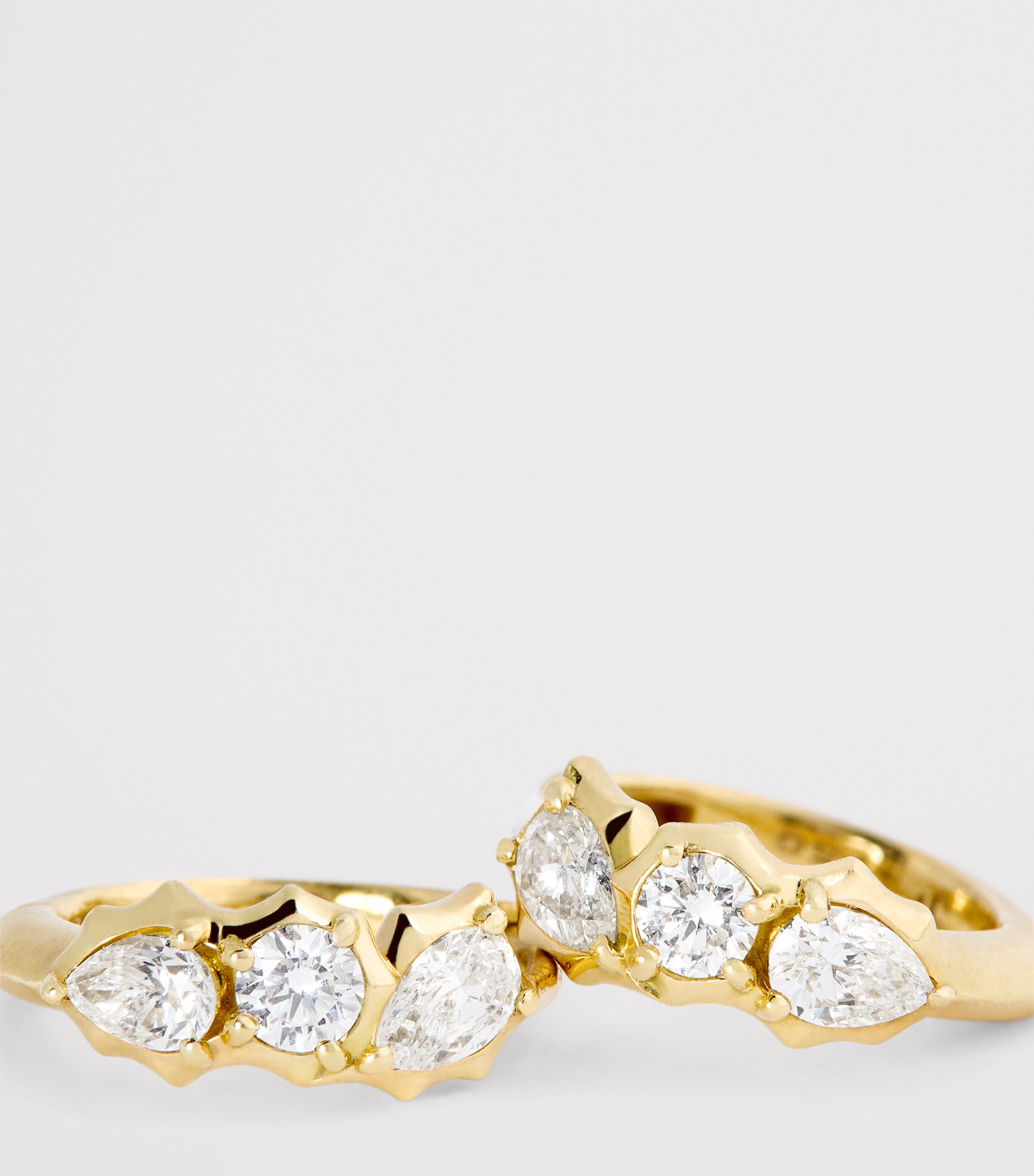 Jade Trau Mini Yellow Gold and Diamond Catherine Huggie Earrings Yellow Gold Image 6