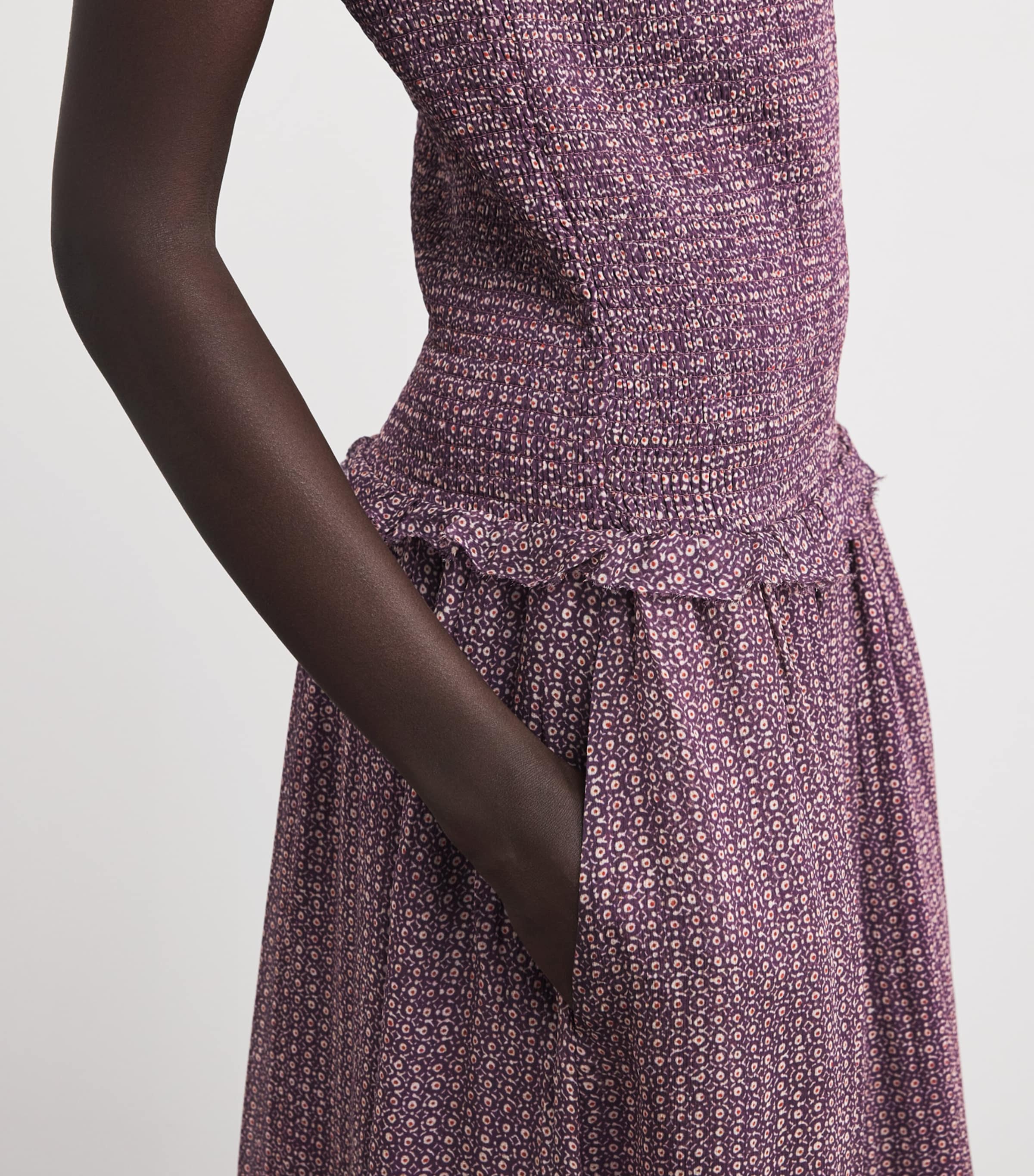 Floral Smocked Midi Dress 2007 MLTI PURPLE CRM Image 6