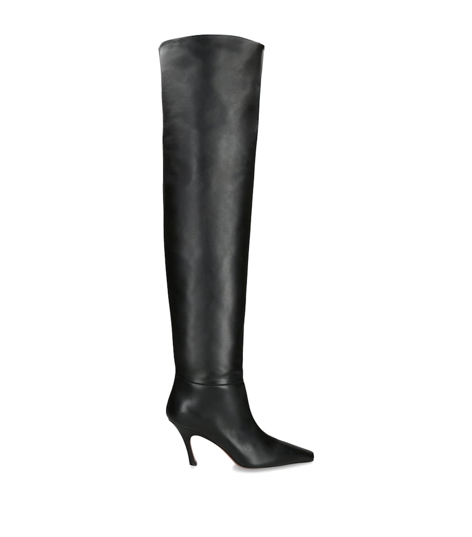 Leather Jamie Over-The-Knee Boots 80 BLACK Image 1