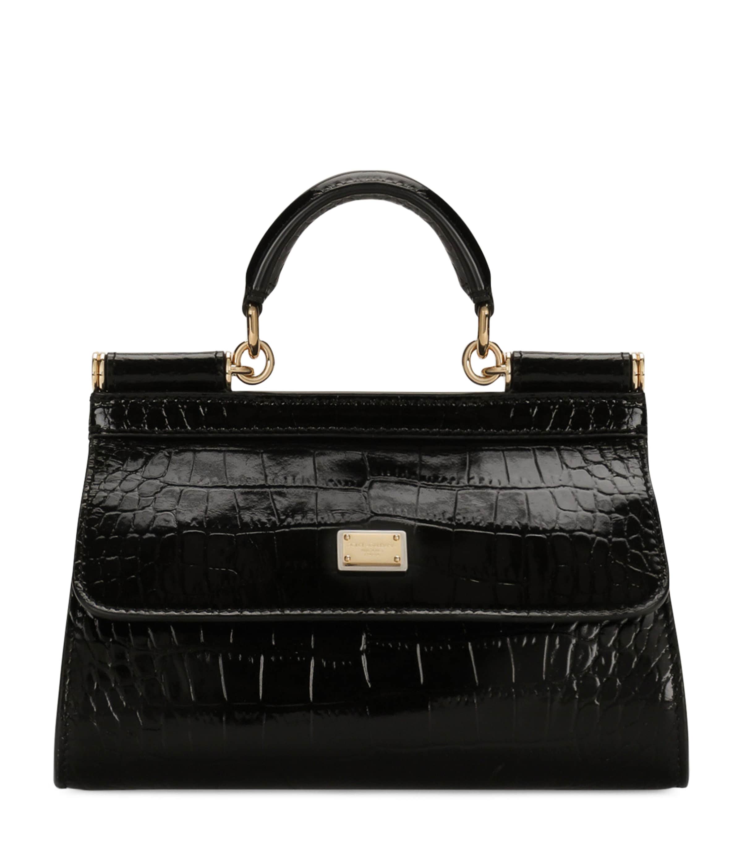 ハンドバッグ DOLCE & GABBANA BLACK LEATHER TOP HANDLE BAG 16871293_36131945_600.jpg