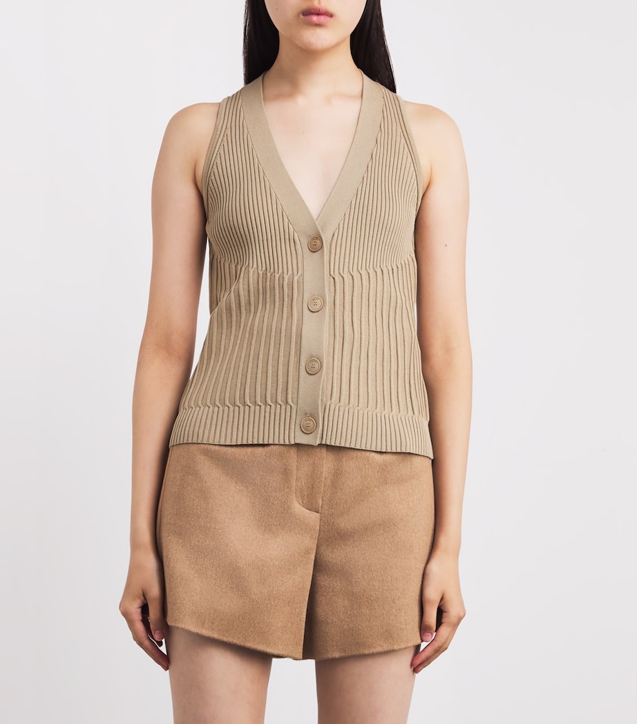 Knitted Waistcoat SAND Image 3