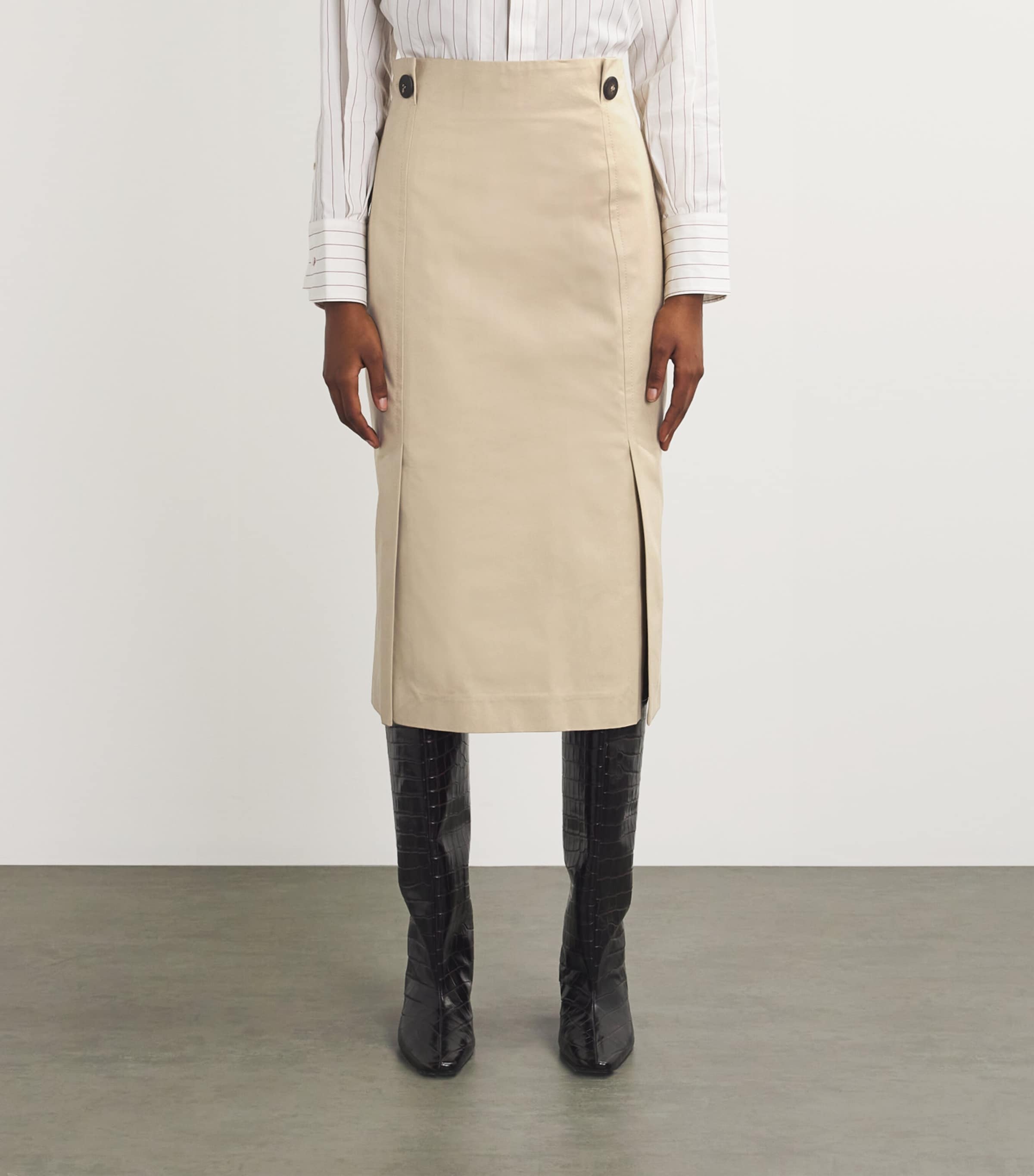 Gabardine Midi Skirt 800 CAMEL Image 3