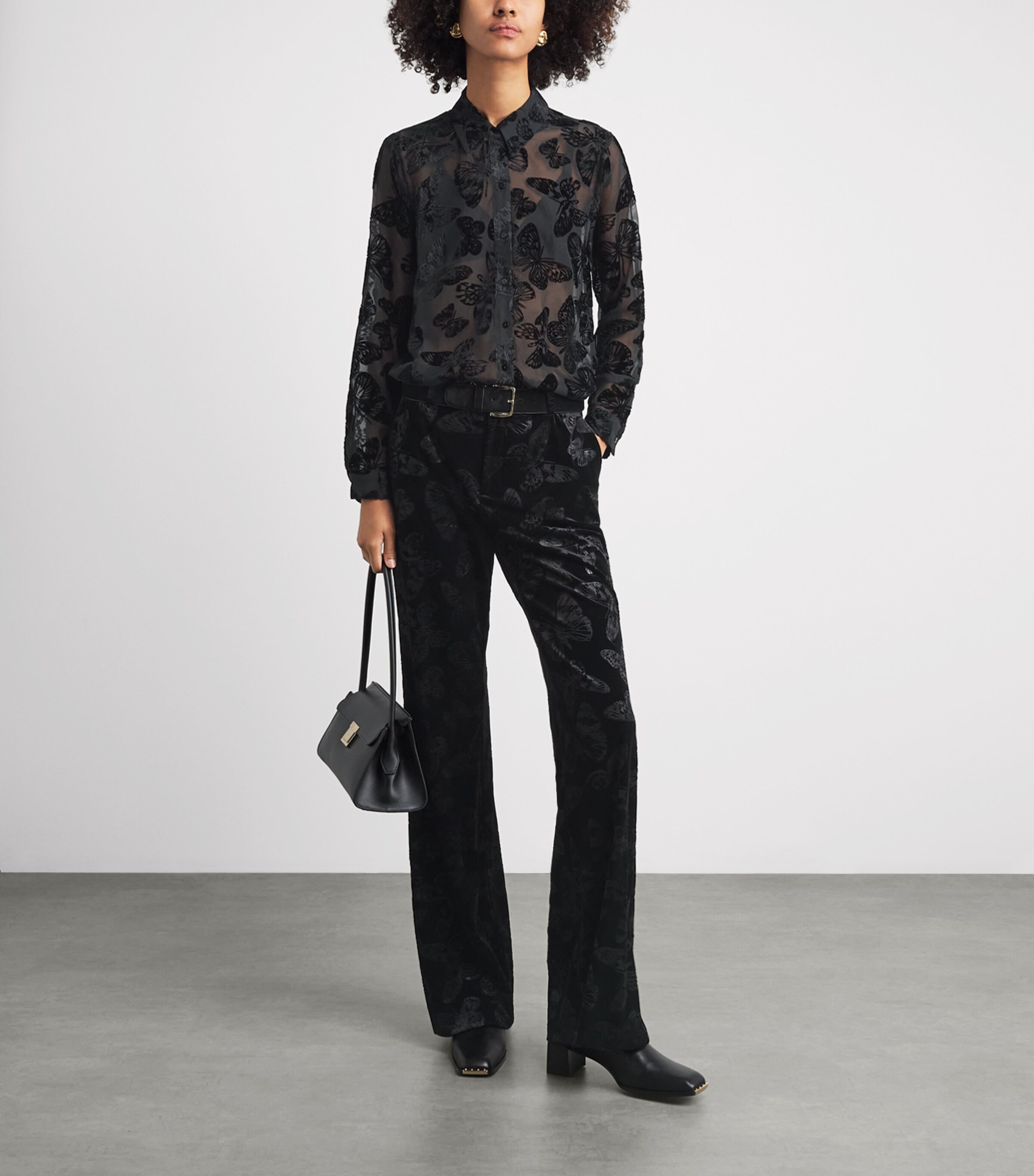 L'Agence Womens Frances Bootcut Trousers Black Butterfly Blbu Image 2