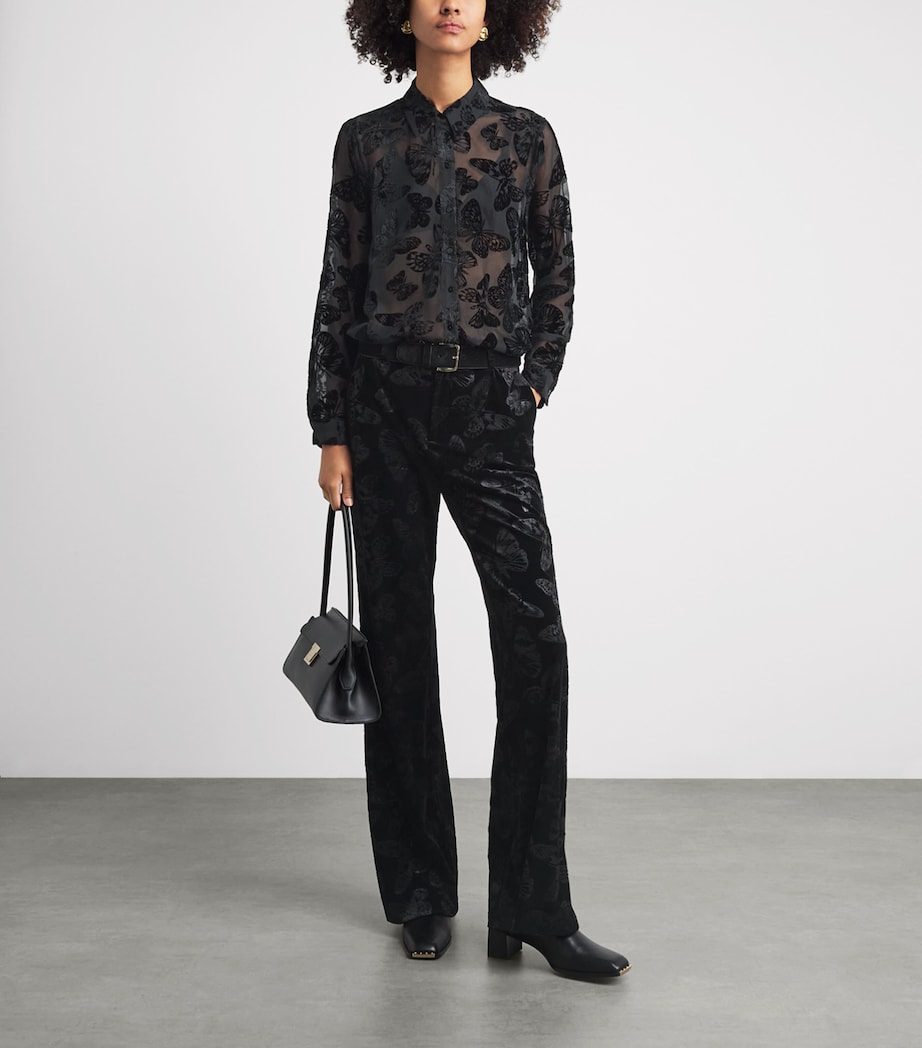 L'Agence Womens Frances Bootcut Trousers Black Butterfly Blbu Image 2