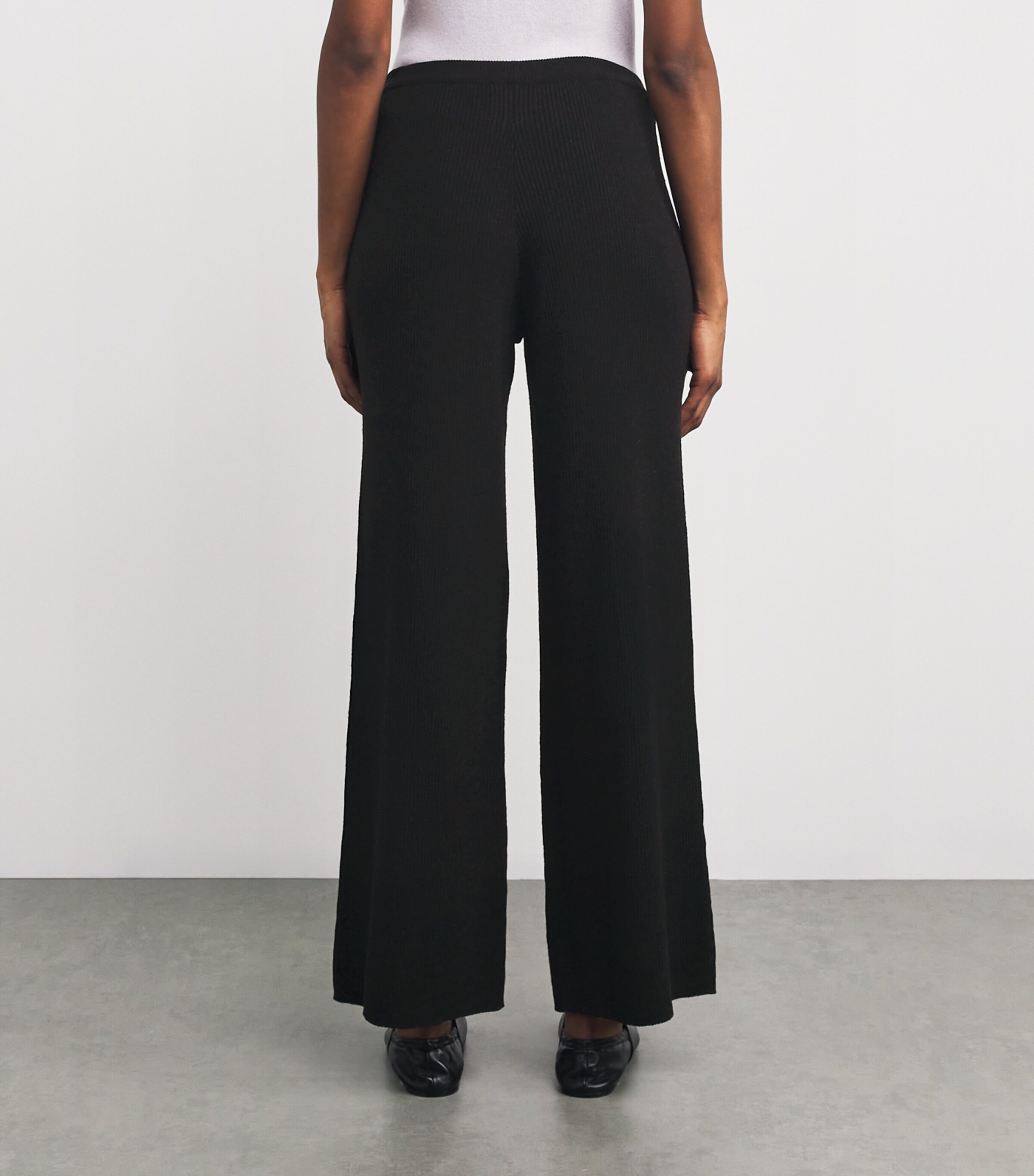 Johnstons Of Elgin Womens Merino Wide-Leg Trousers Black Image 4