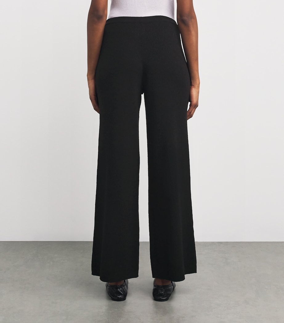 Johnstons Of Elgin Womens Merino Wide-Leg Trousers Black Image 4