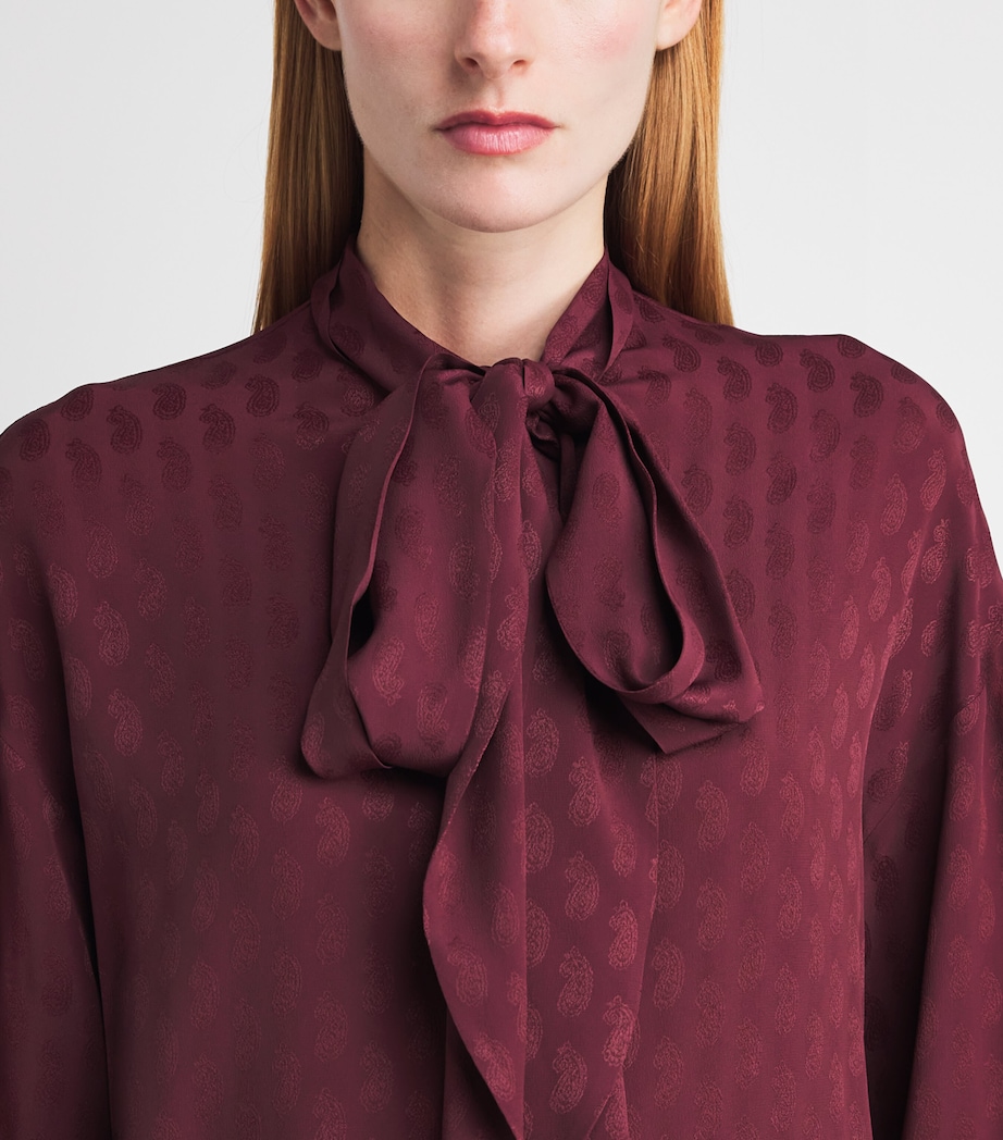 Etro Womens Paisley Jacquard Blouse Wine Colour Image 3