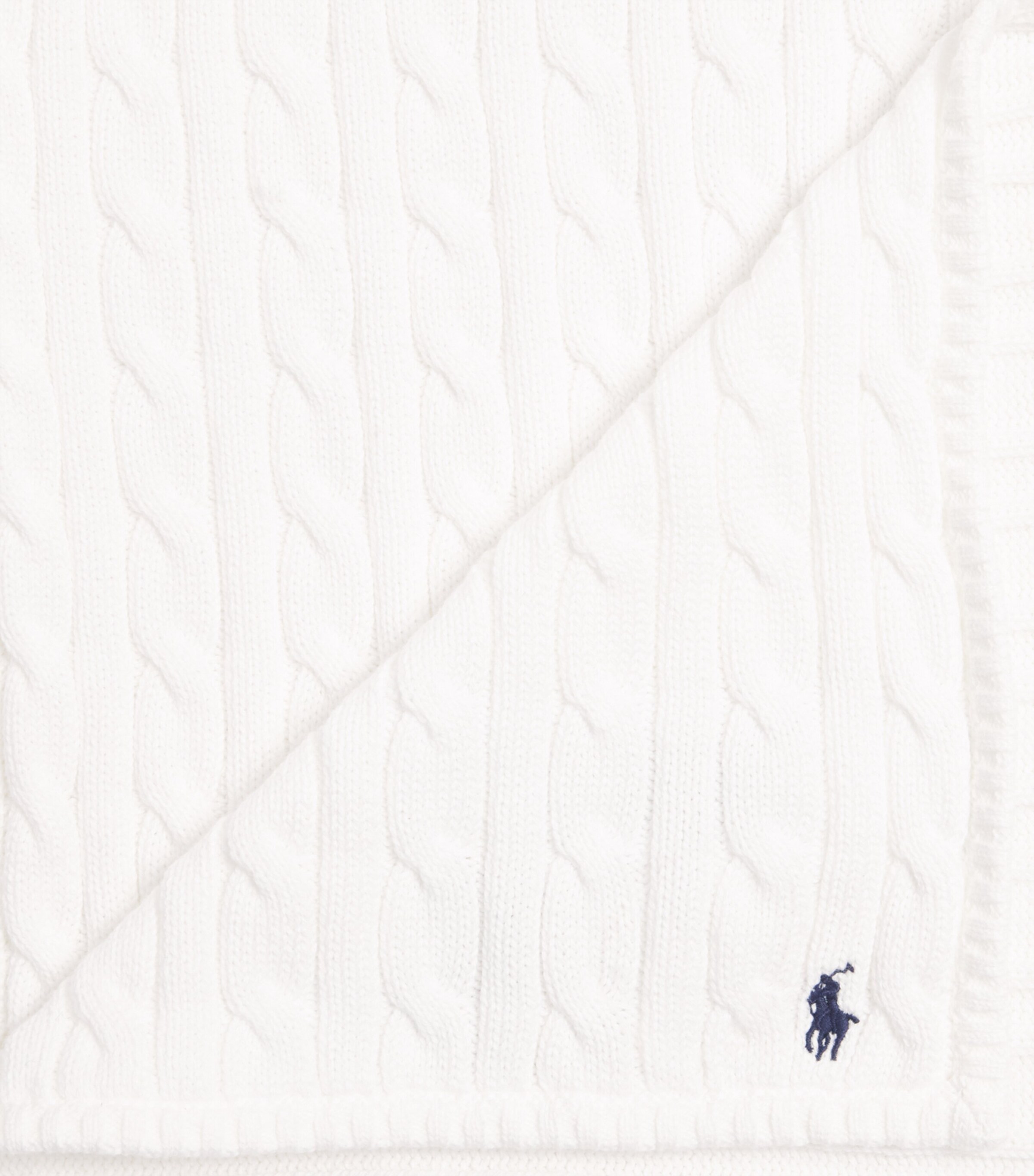 Ralph Lauren Kids Cotton Cable-Knit Blanket White Image 2