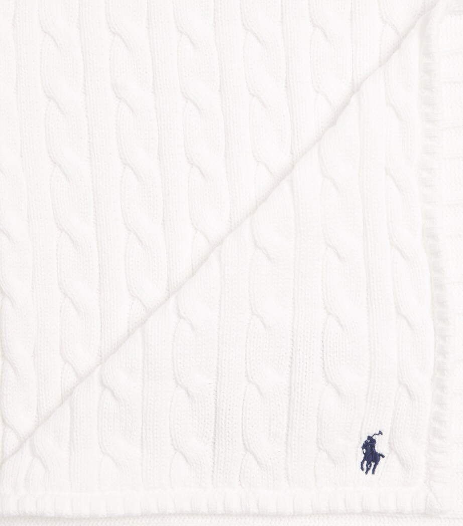 Ralph Lauren Kids Cotton Cable-Knit Blanket White Image 2