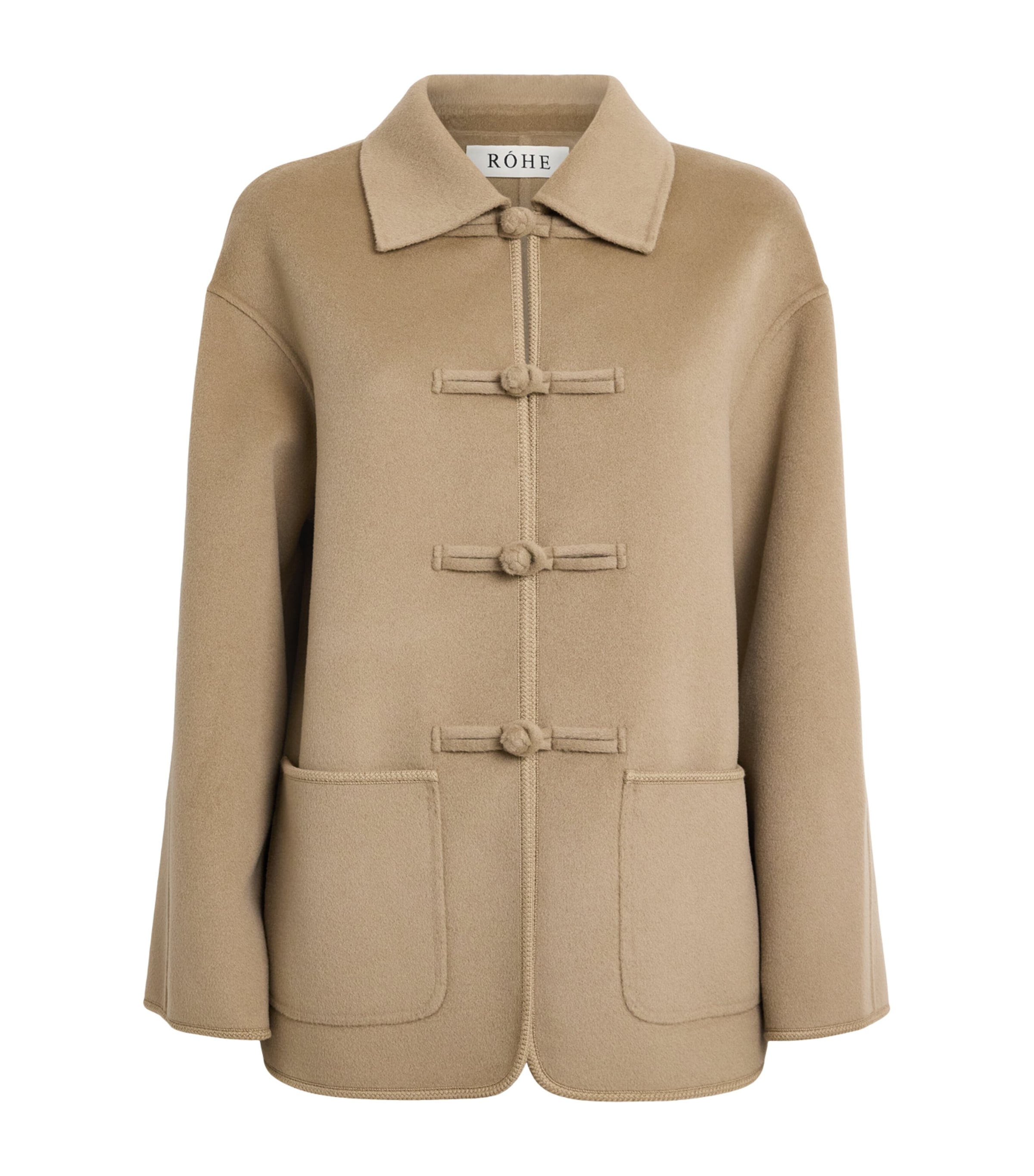 Róhe Womens Wool Double-Faced Coat Desert Brown Image 1