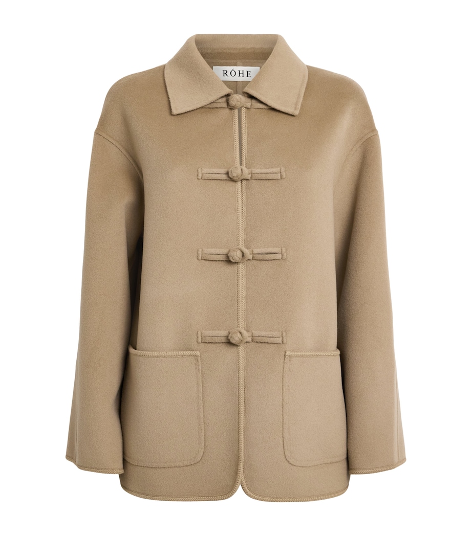 Róhe Womens Wool Double-Faced Coat Desert Brown Image 1