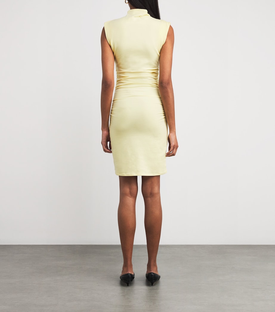 Jersey High-Neck Mini Dress 003LEMON Image 3
