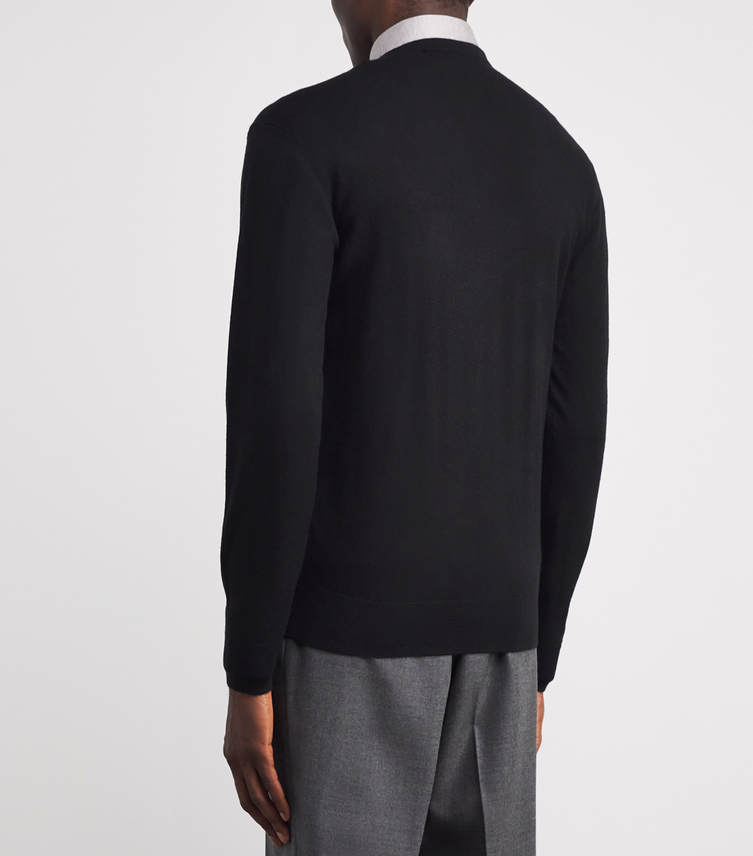 Ralph Lauren Purple Label Mens Cashmere V-Neck Sweater Black Image 4