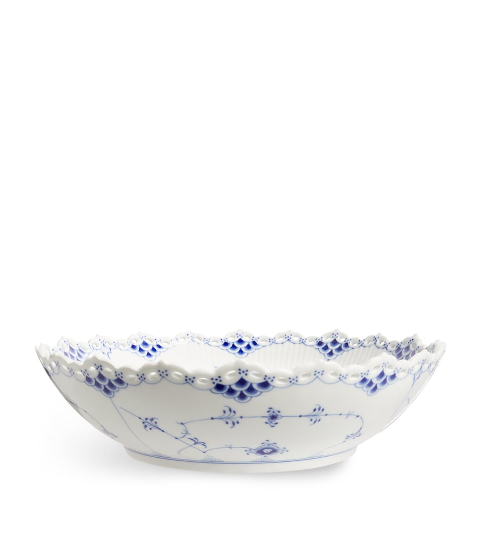 Blue Fluted Full Lace Bowl (28cm)