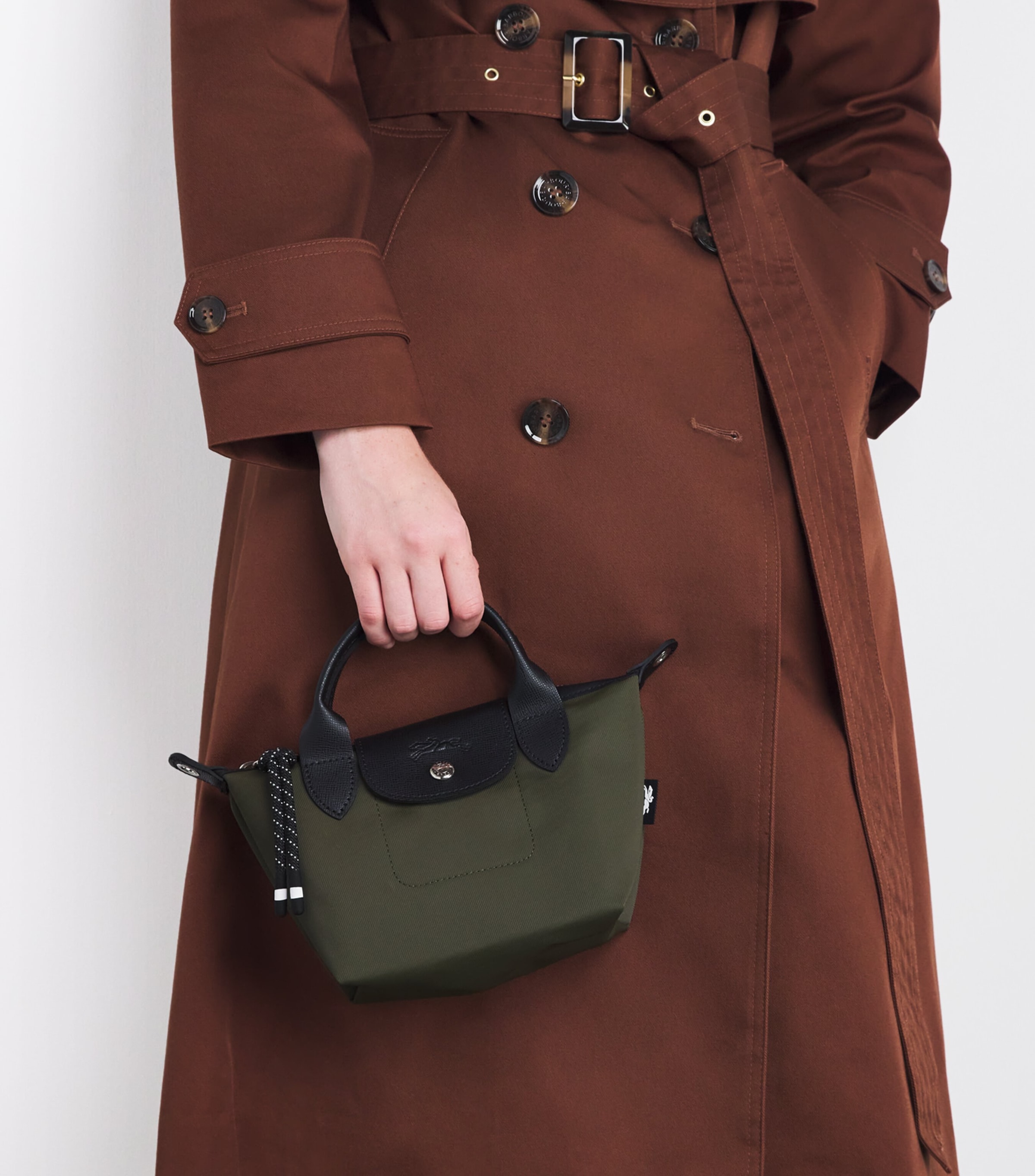 Longchamp Extra-Small Le Pliage Energy Top-Handle Bag Khaki Image 5
