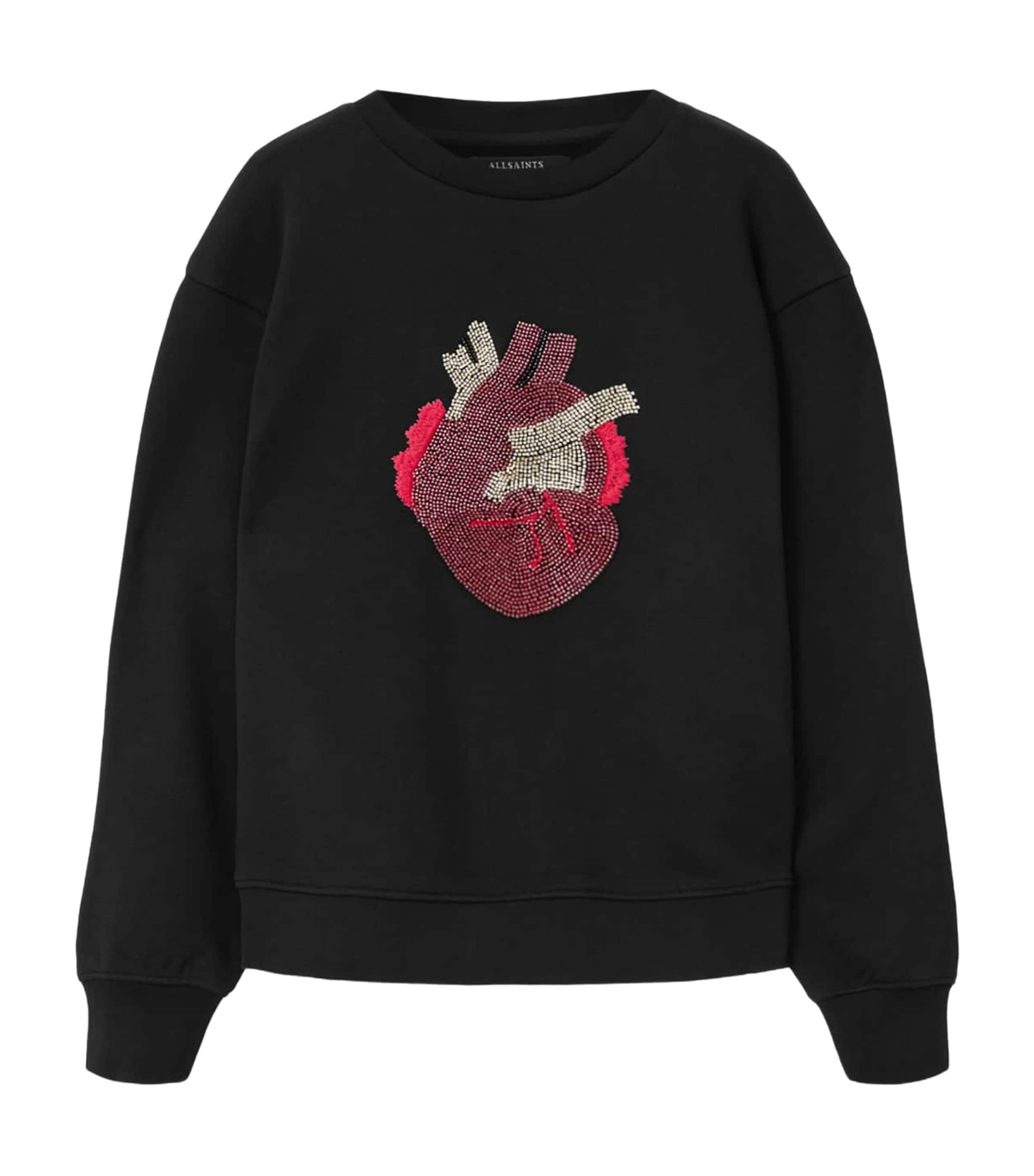 AllSaints Womens Embellished Andrea Pippa Sweatshirt Black Image 1