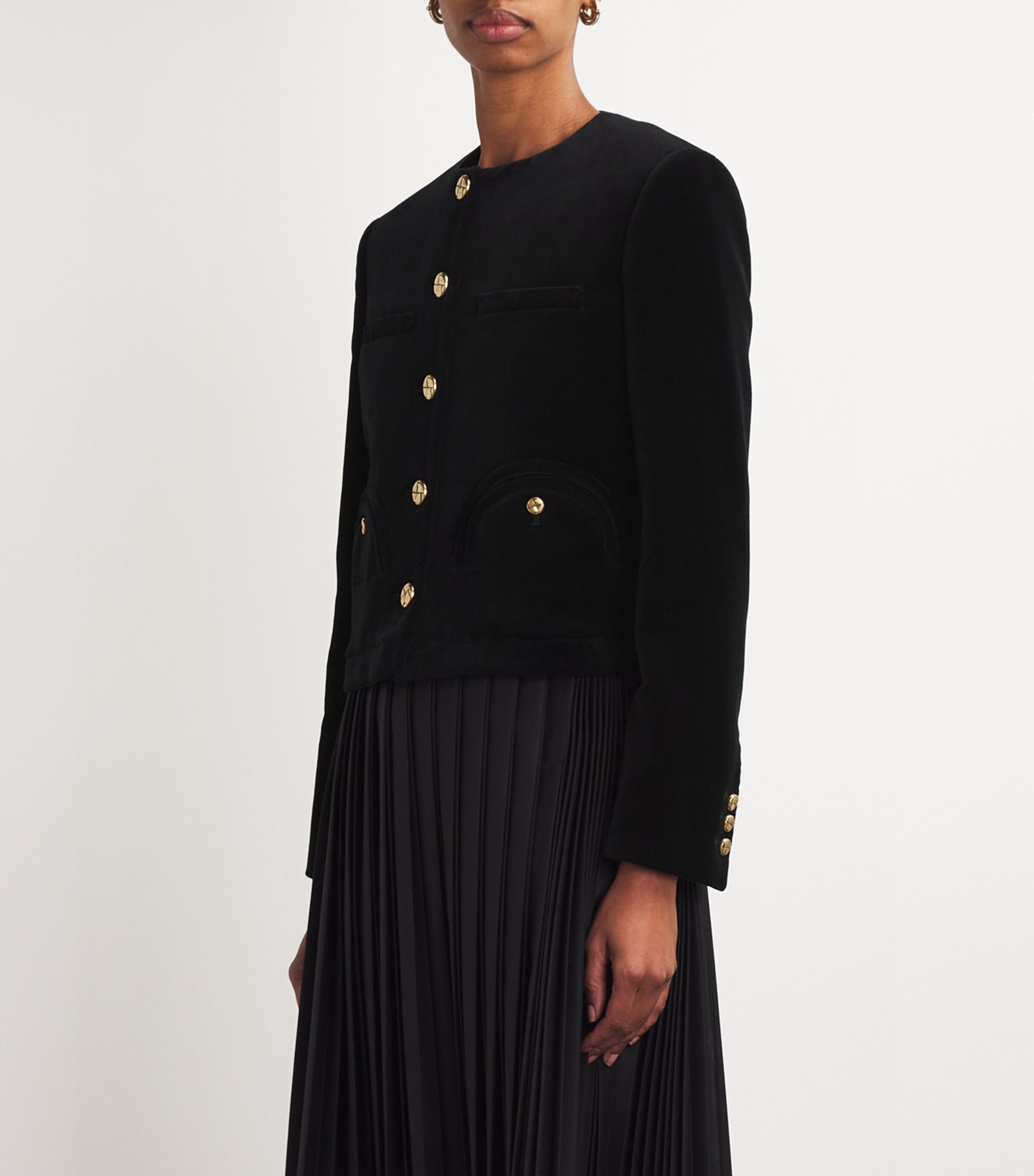 Velvet Shamo Bolero Jacket 0001 BLACK Image 3