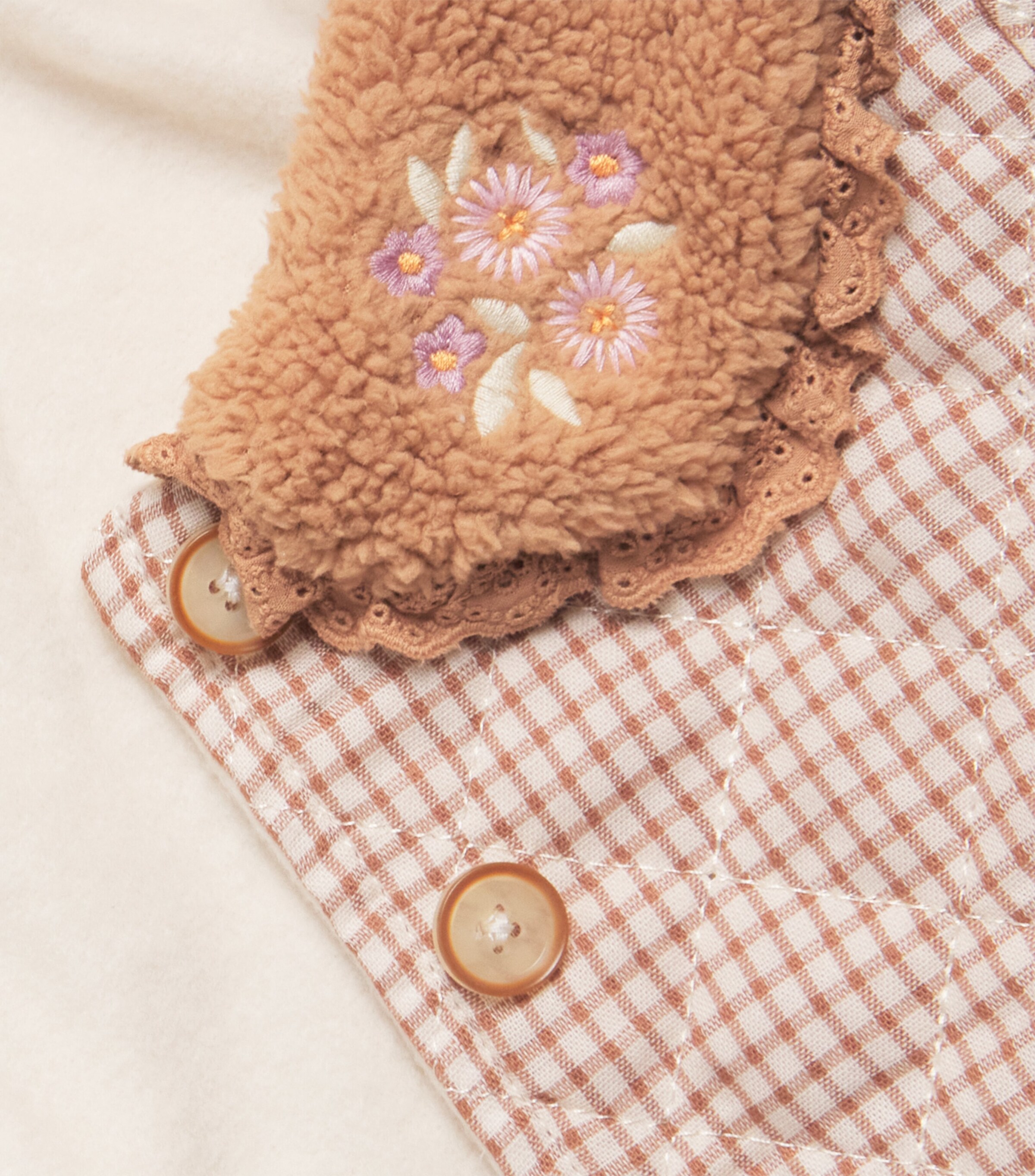 Gingersnaps Cotton Sherpa-Trim Astrid Jacket (6-36 Months) Brown Image 4