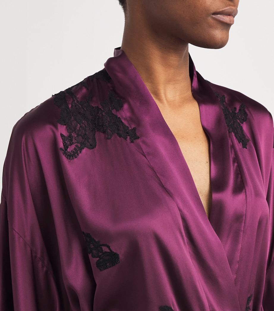 Silk Tokoni Short Kimono PLUM/BLACK Image 4