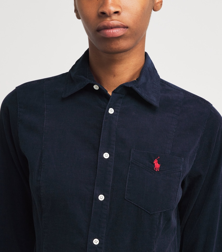 Cotton Corduroy Mini Shirt Dress NAVY Image 6