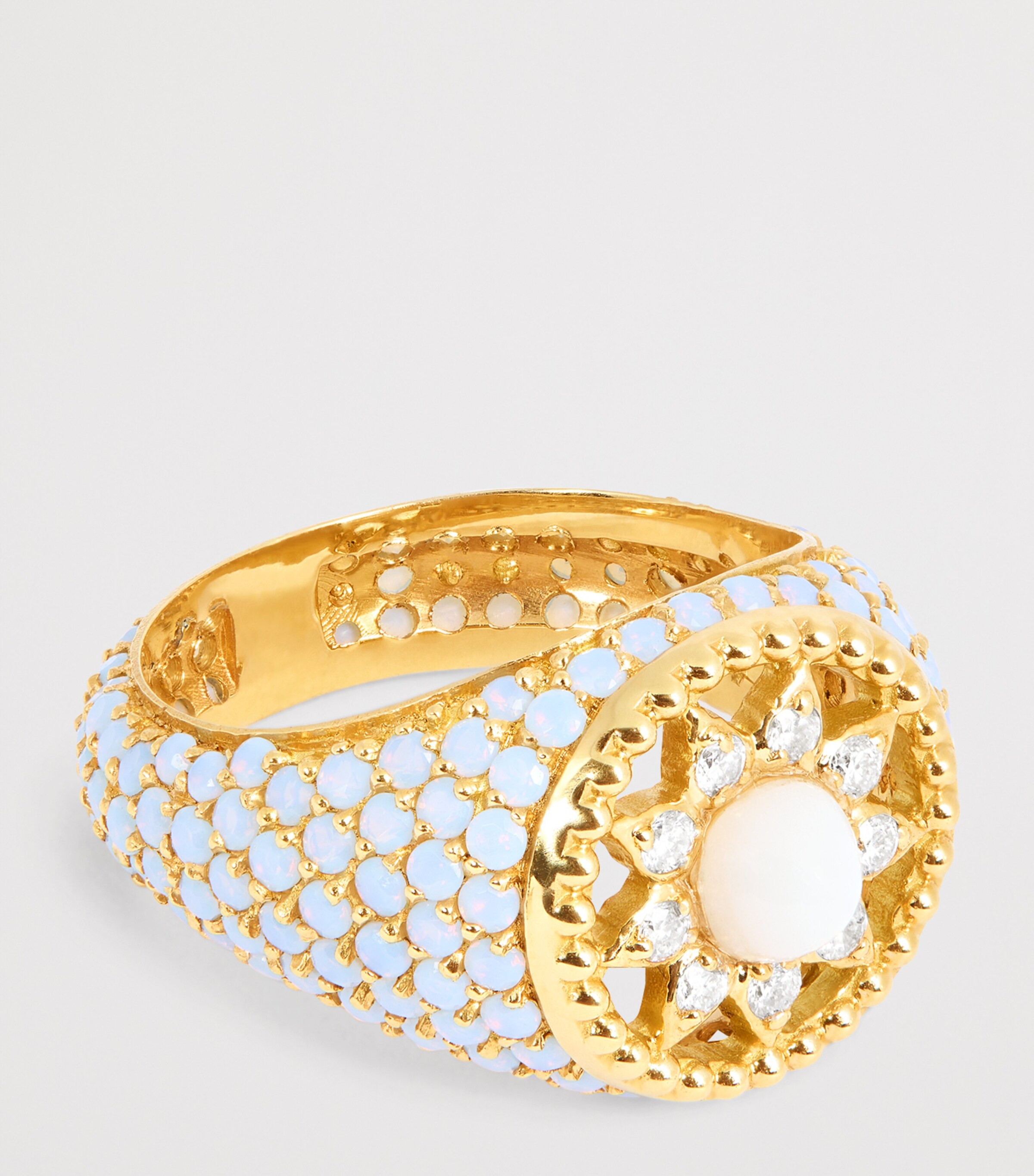 L'ATELIER NAWBAR Yellow Gold, Diamond and Mother-of-Pearl Cosmic Love Ring Yellow Gold Image 4