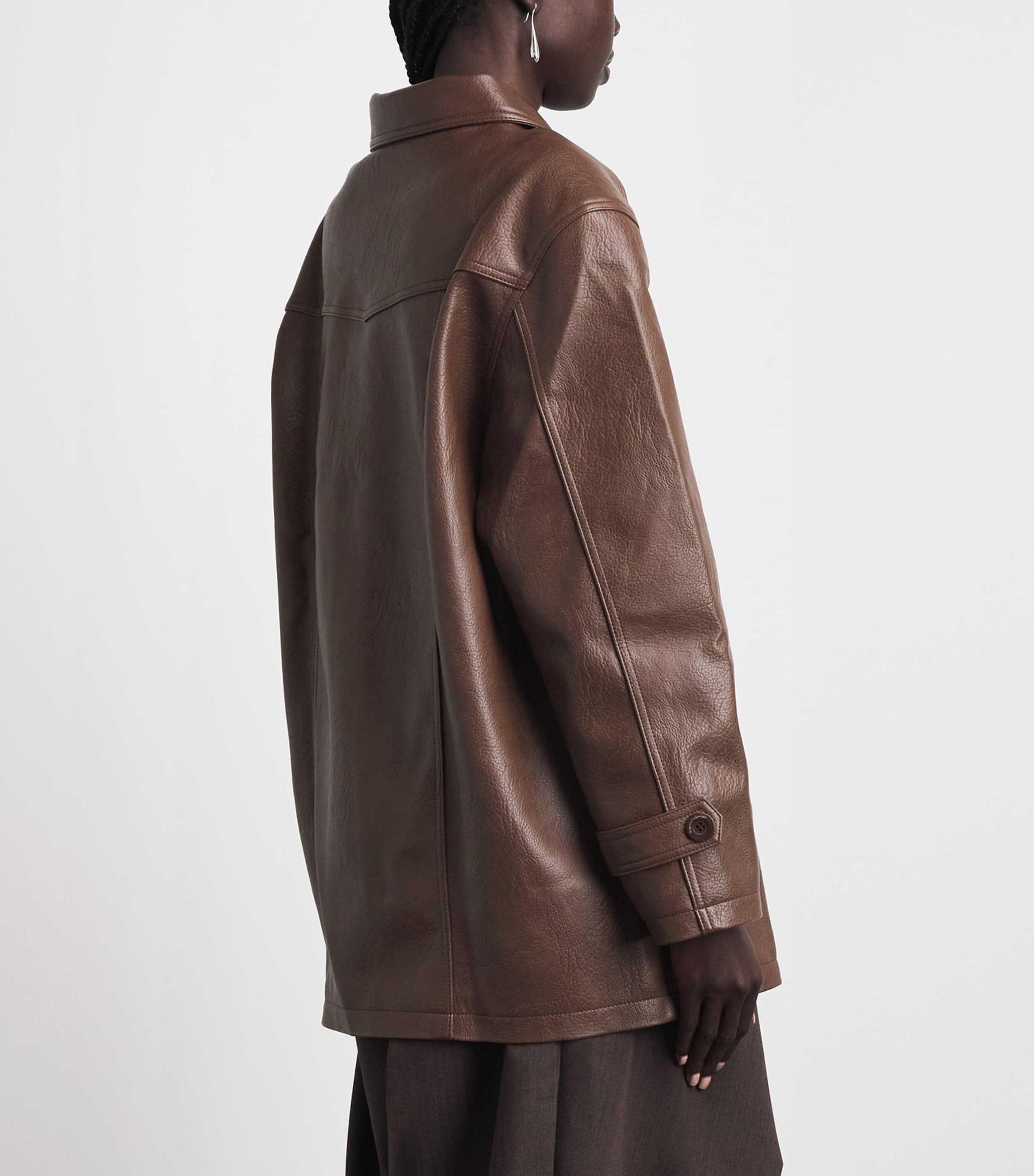 Source Unknown Womens Faux Leather Carrie Jacket Br Image 5
