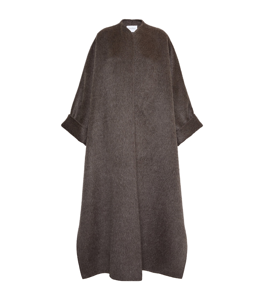 Max Mara Womens Camel Wool-Mohair Coat Mud Image 1