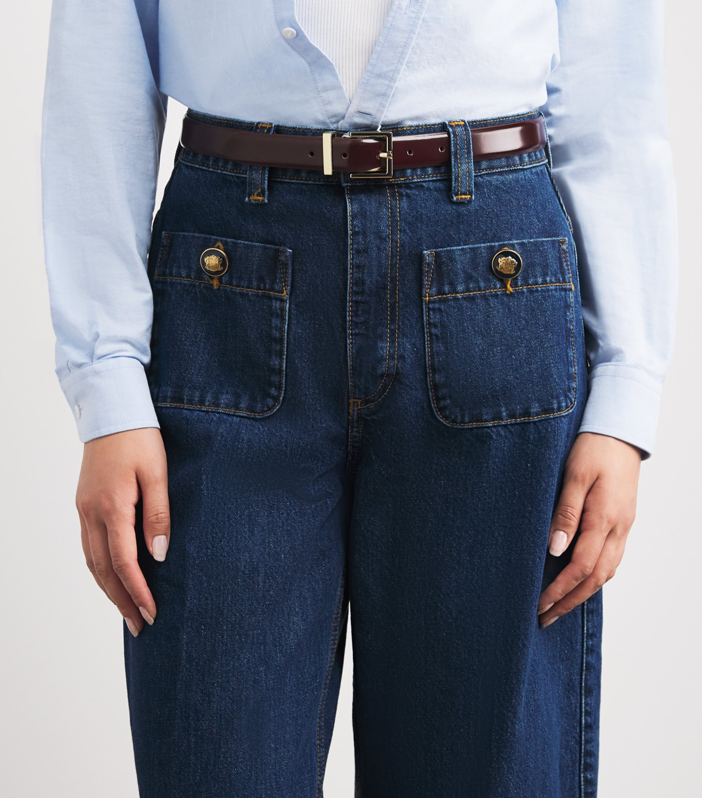 Leather Belt BORDEAUX Image 2