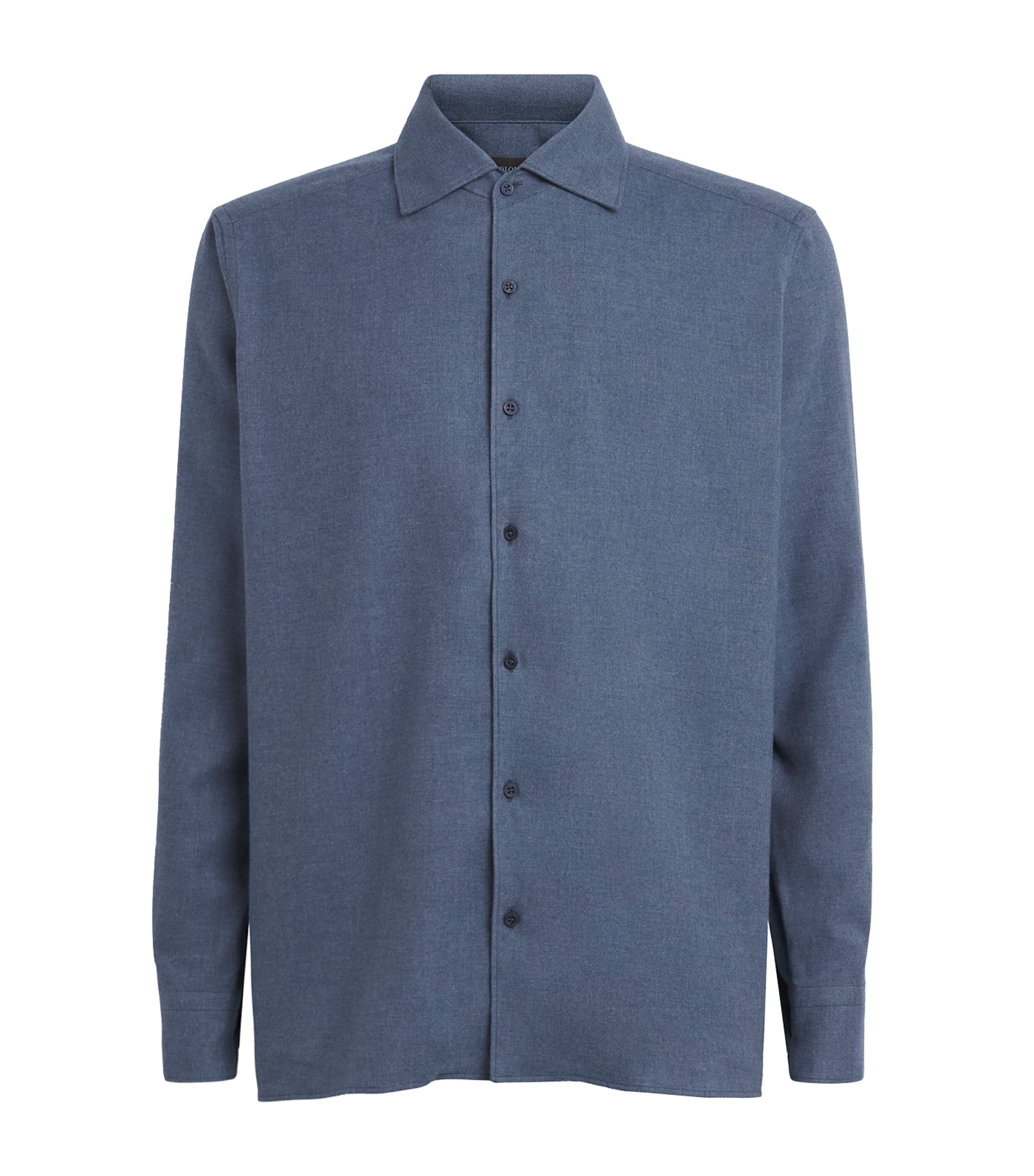 Colombo Mens Cotton Twill Shirt Blue Denim Image 1
