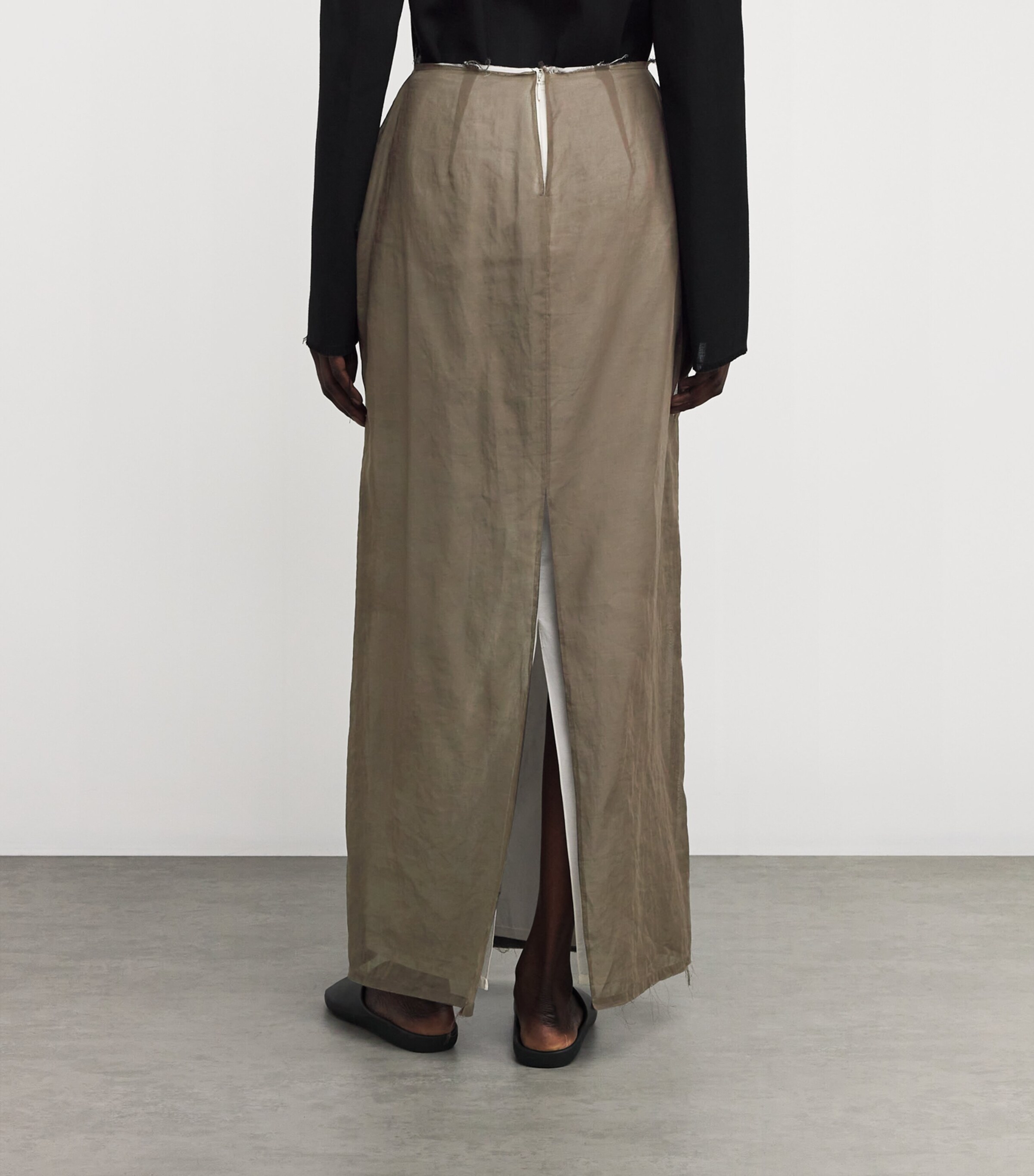 The Row Womens Zaira Raw-Hem Maxi Skirt Brown Image 4