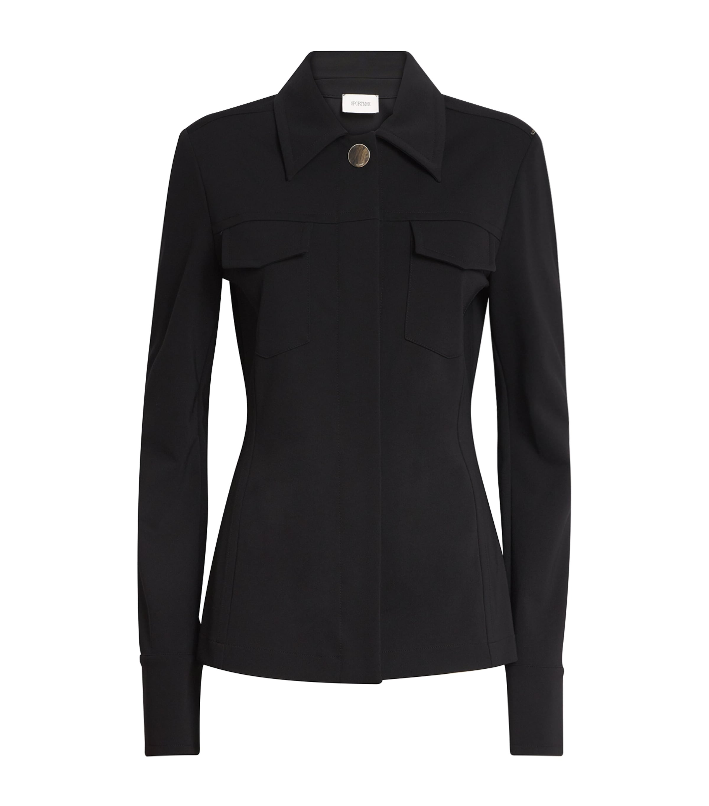 Sportmax Wells Viscose Blend Crepe Jacket In Black