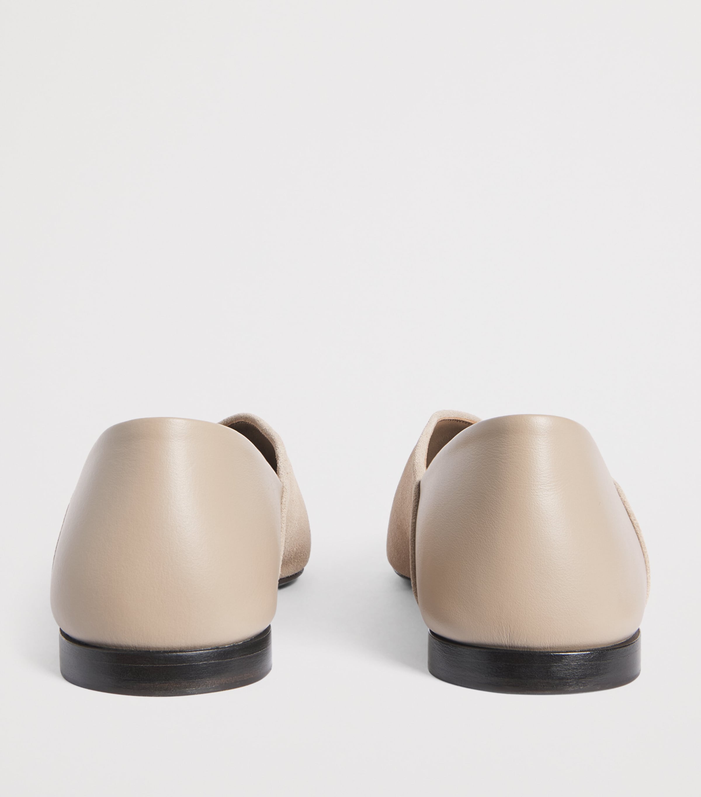 Max Mara Suede Leather-Trim Ballet Flats Beige Image 5