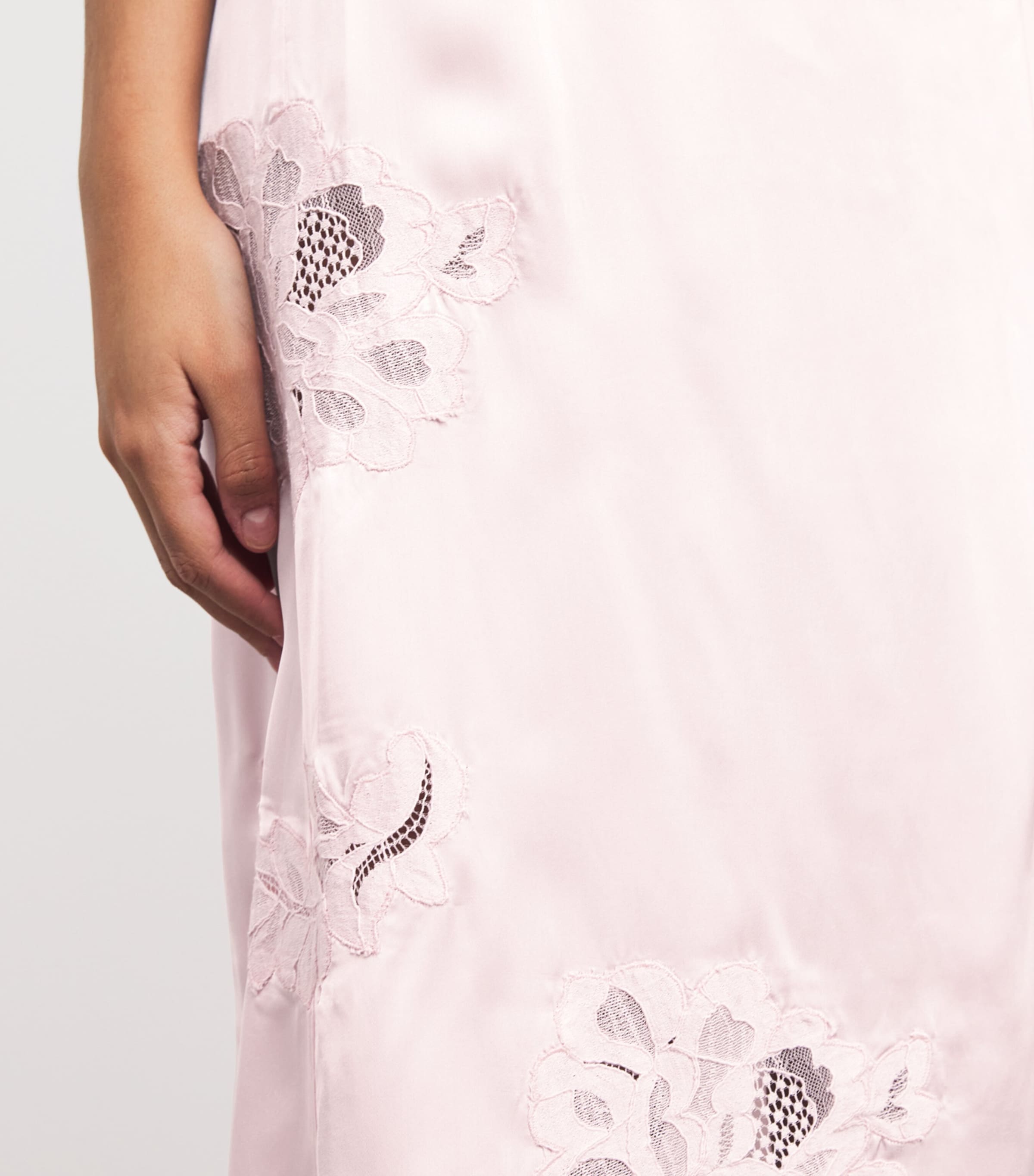 Herskind Womens Lace-Detail Amanda Maxi Skirt Pale Pink Image 3