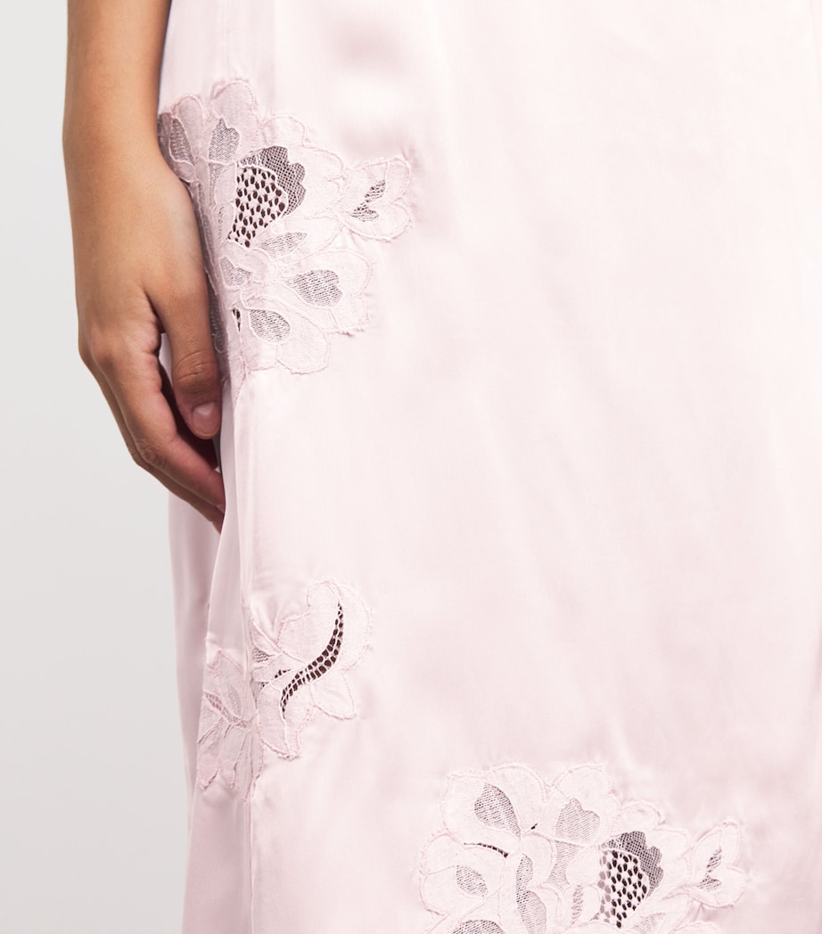 Herskind Womens Lace-Detail Amanda Maxi Skirt Pale Pink Image 3